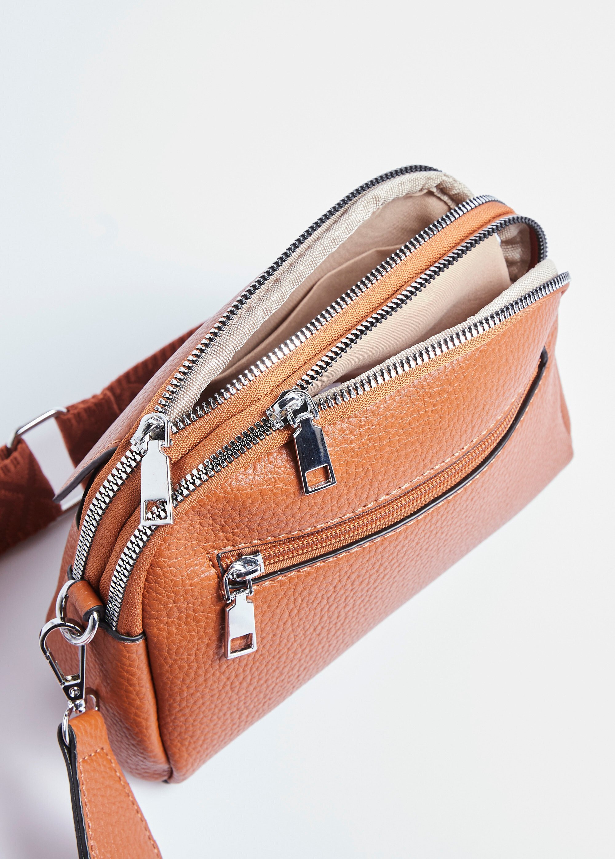 Sac simili cuir grainé et bandoulière