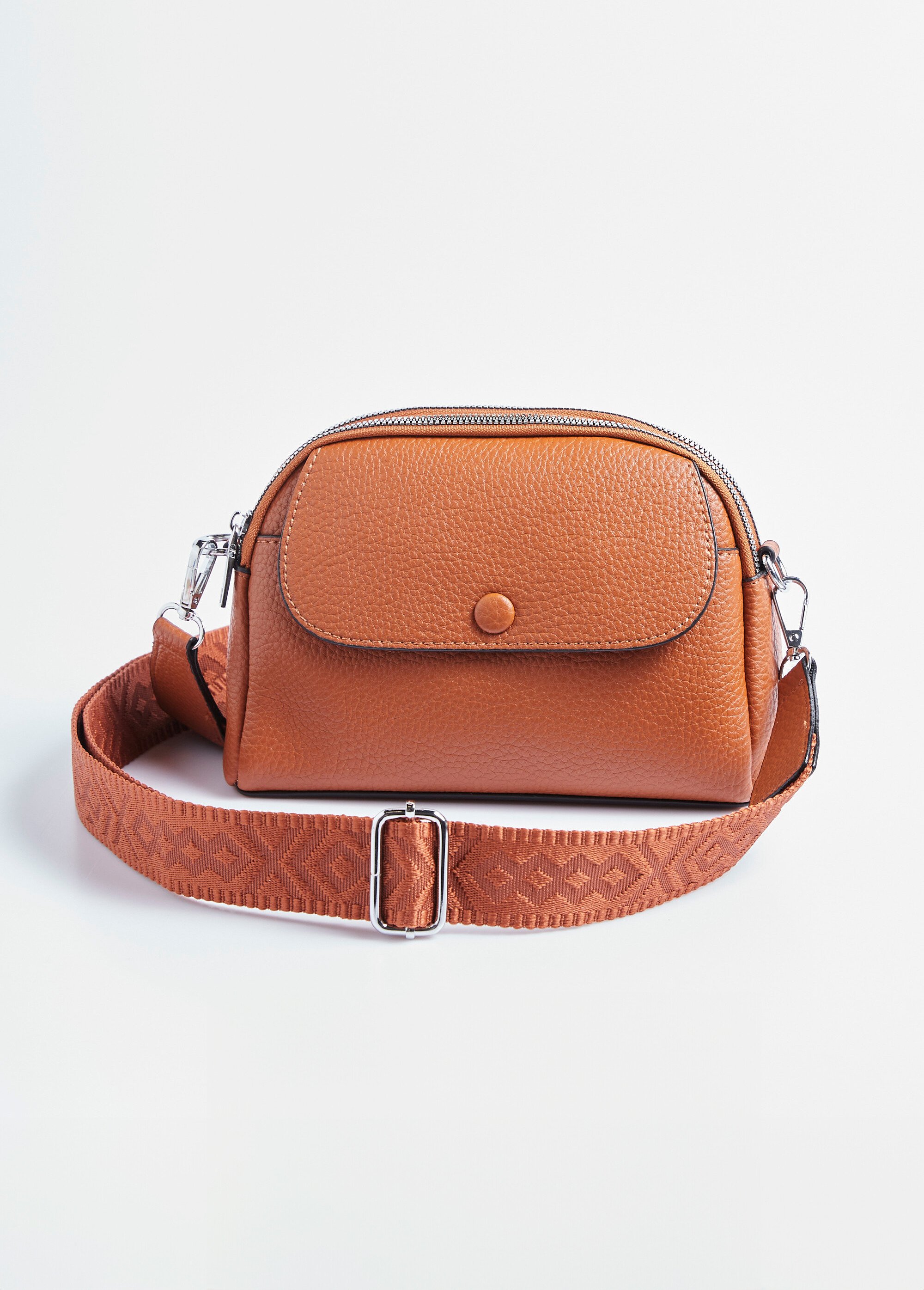 Sac simili cuir grainé et bandoulière