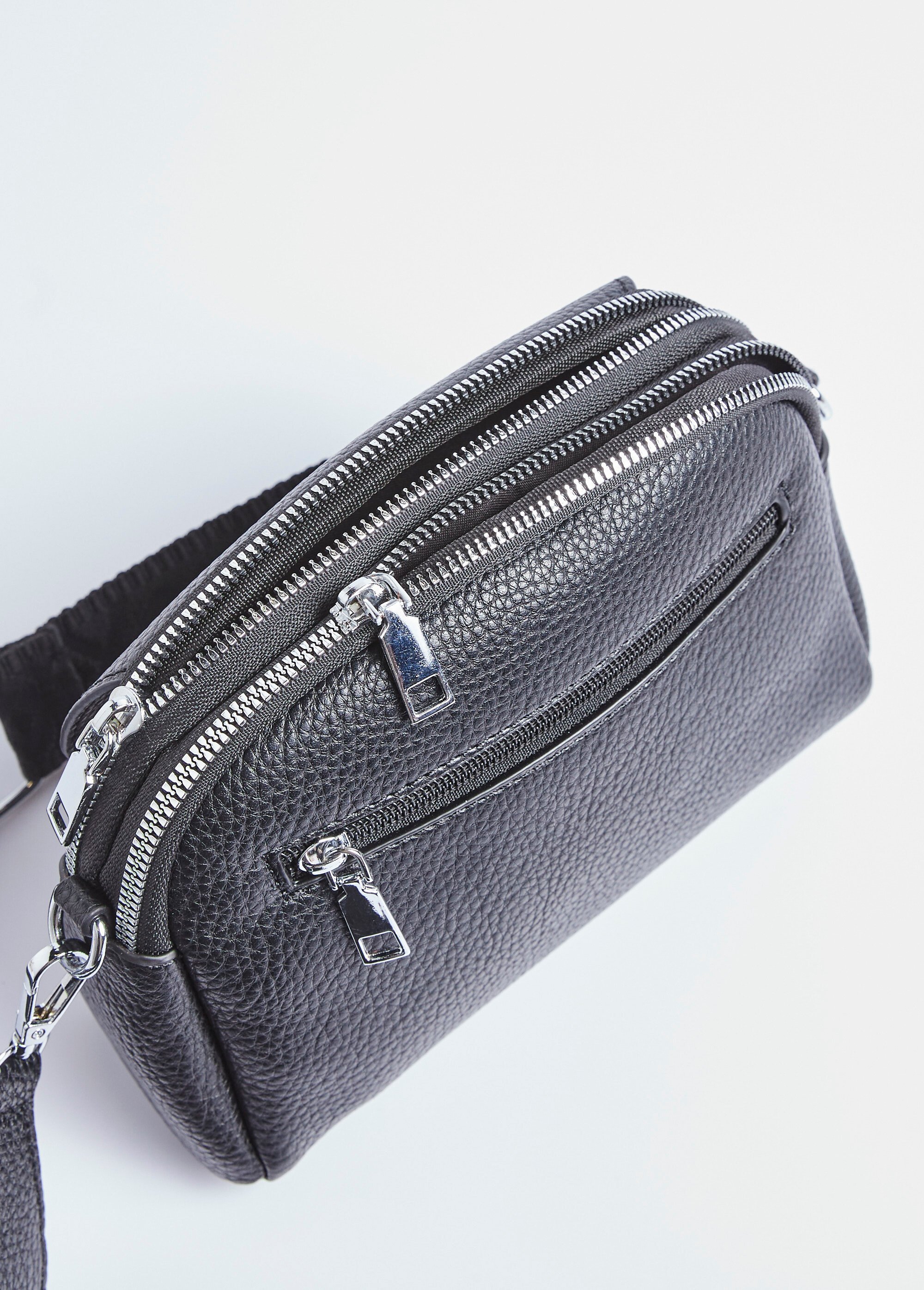 Sac simili cuir grainé et bandoulière