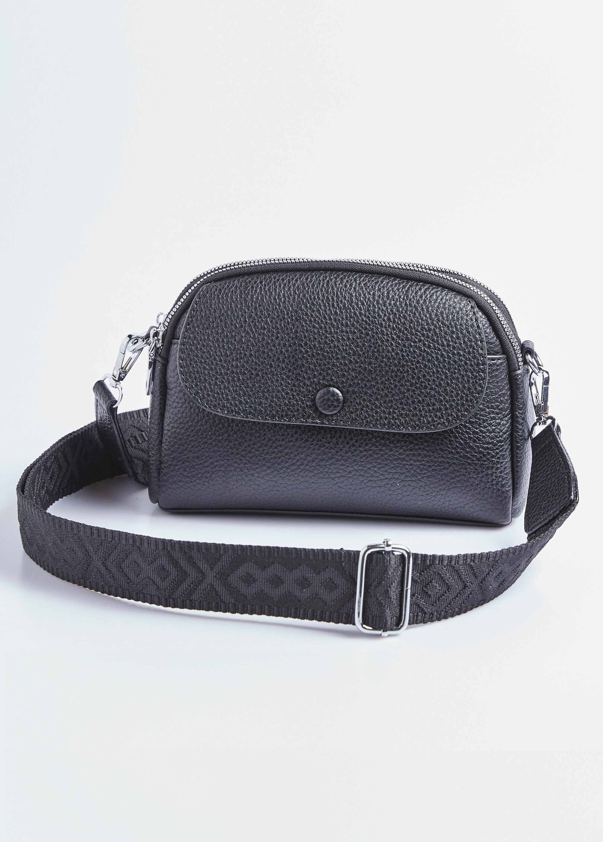 Sac simili cuir grainé et bandoulière