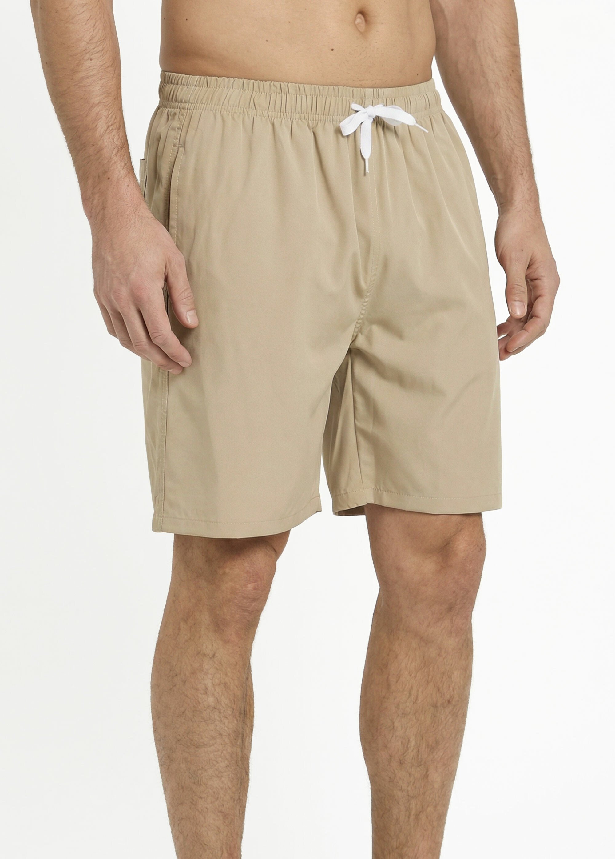 Short de bain taille élastiquée et liens Homme Beige DYL1652 FA1
