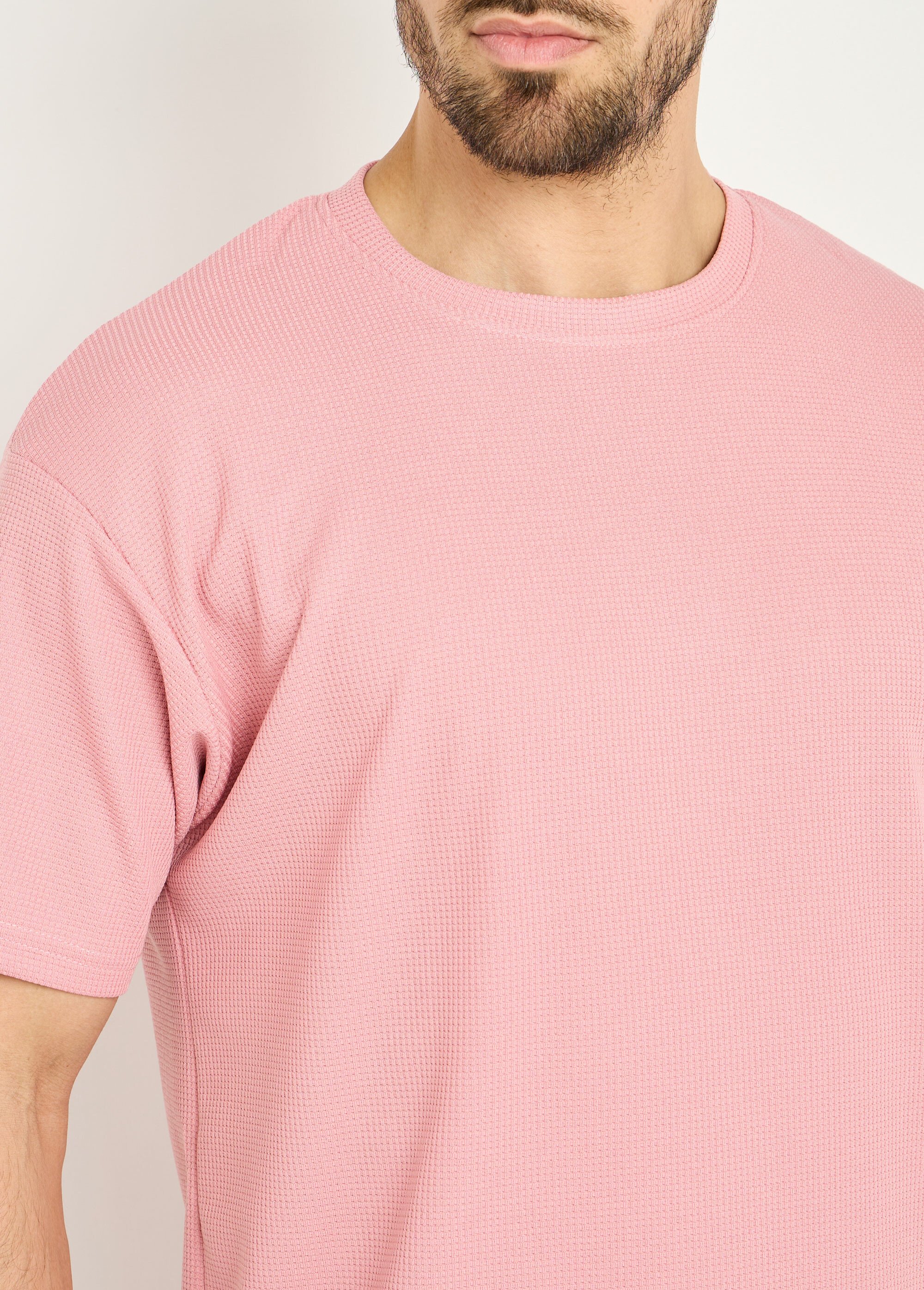 T-shirt maille texturée manches courtes