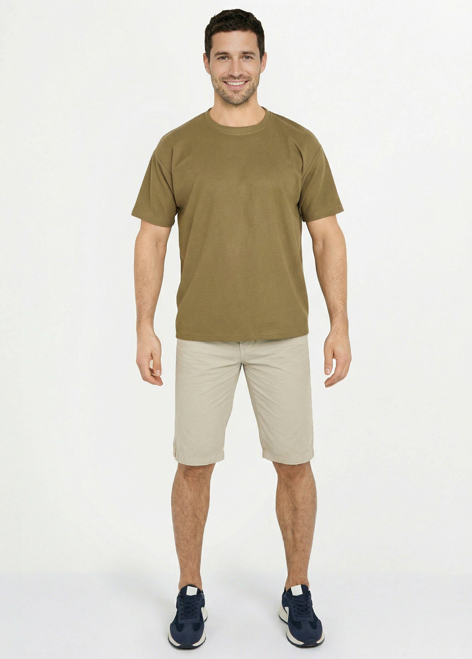 T-shirt maille texturée manches courtes Homme Vert DYLDS3565 SF1