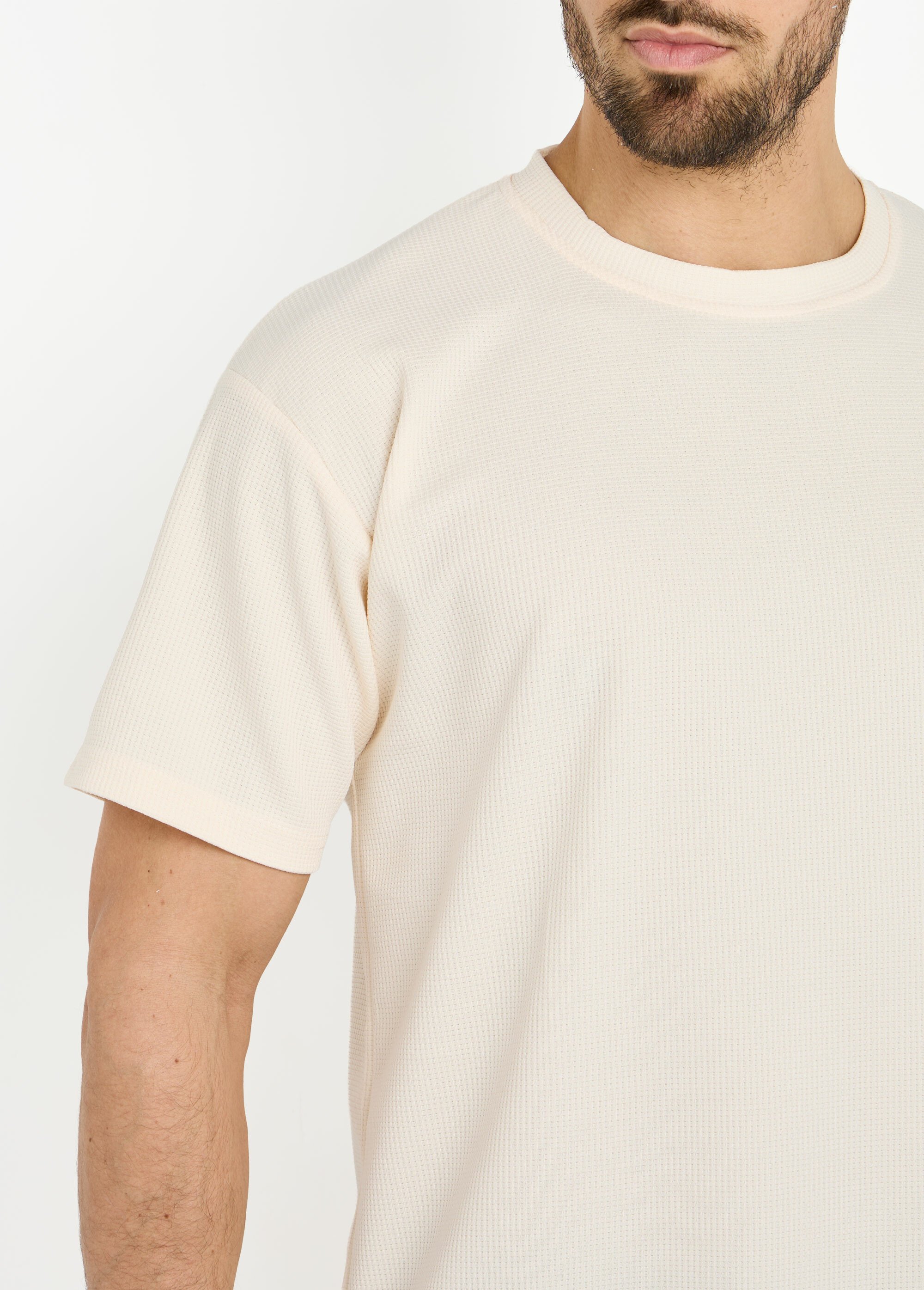 T-shirt maille texturée manches courtes