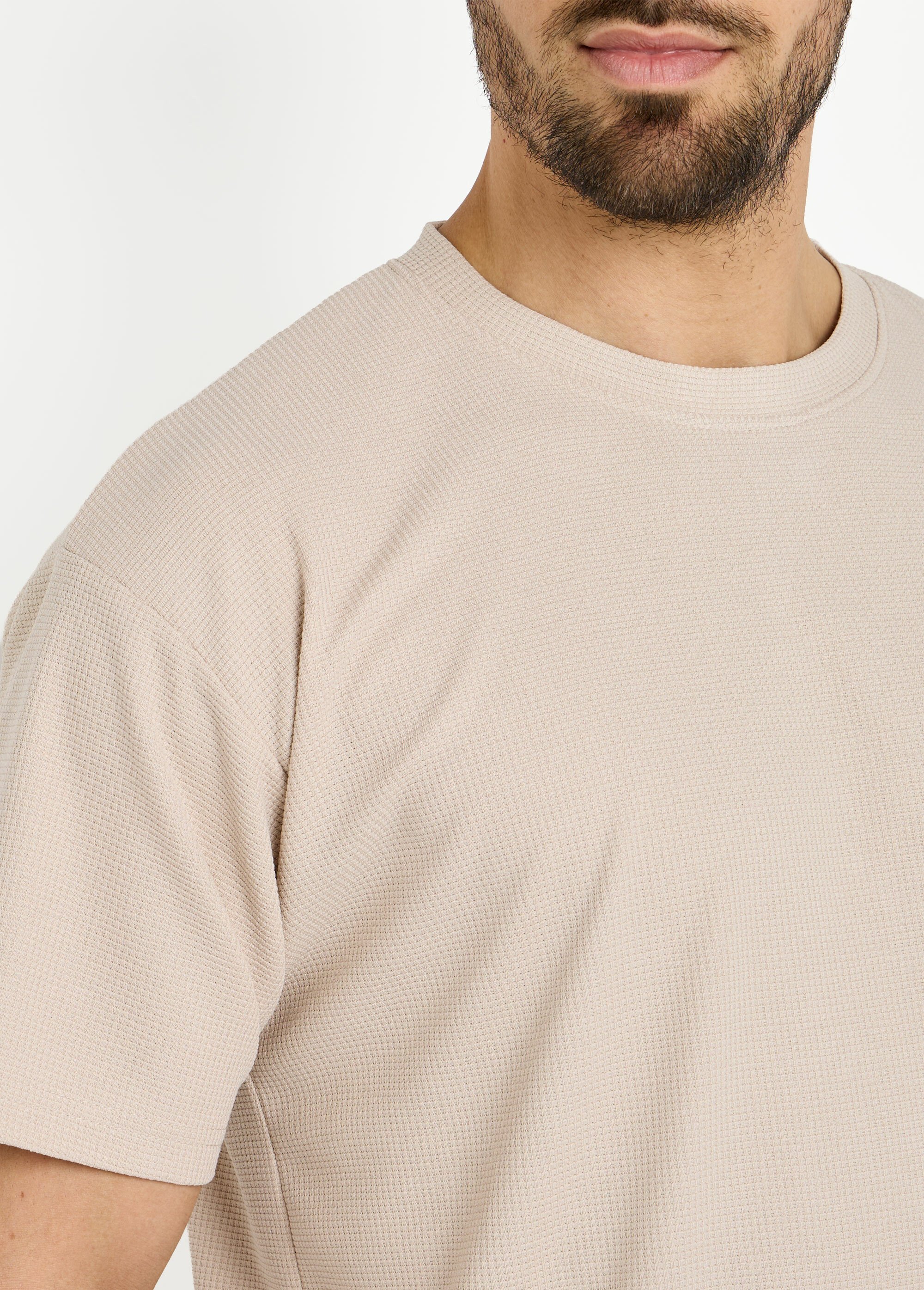 T-shirt maille texturée manches courtes