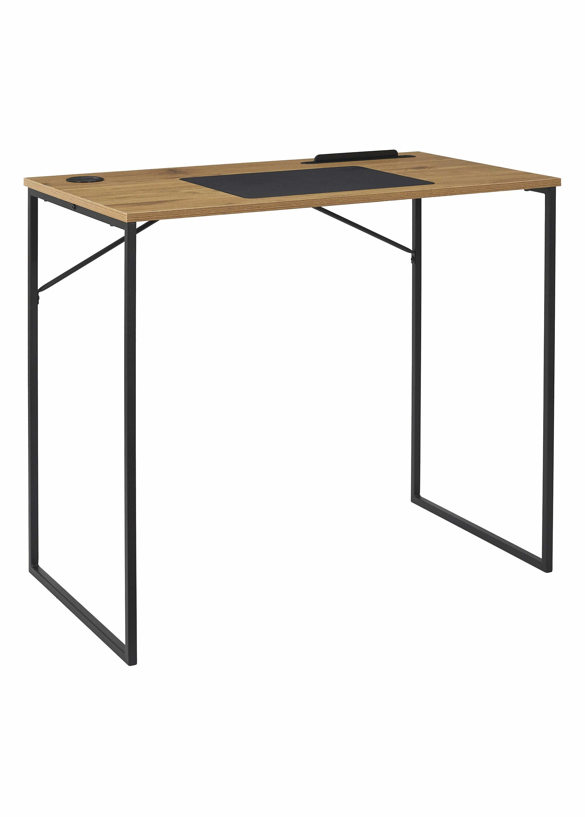 Bureau épuré, métal et plateau bois MARRON CMP-HD0486 FA1