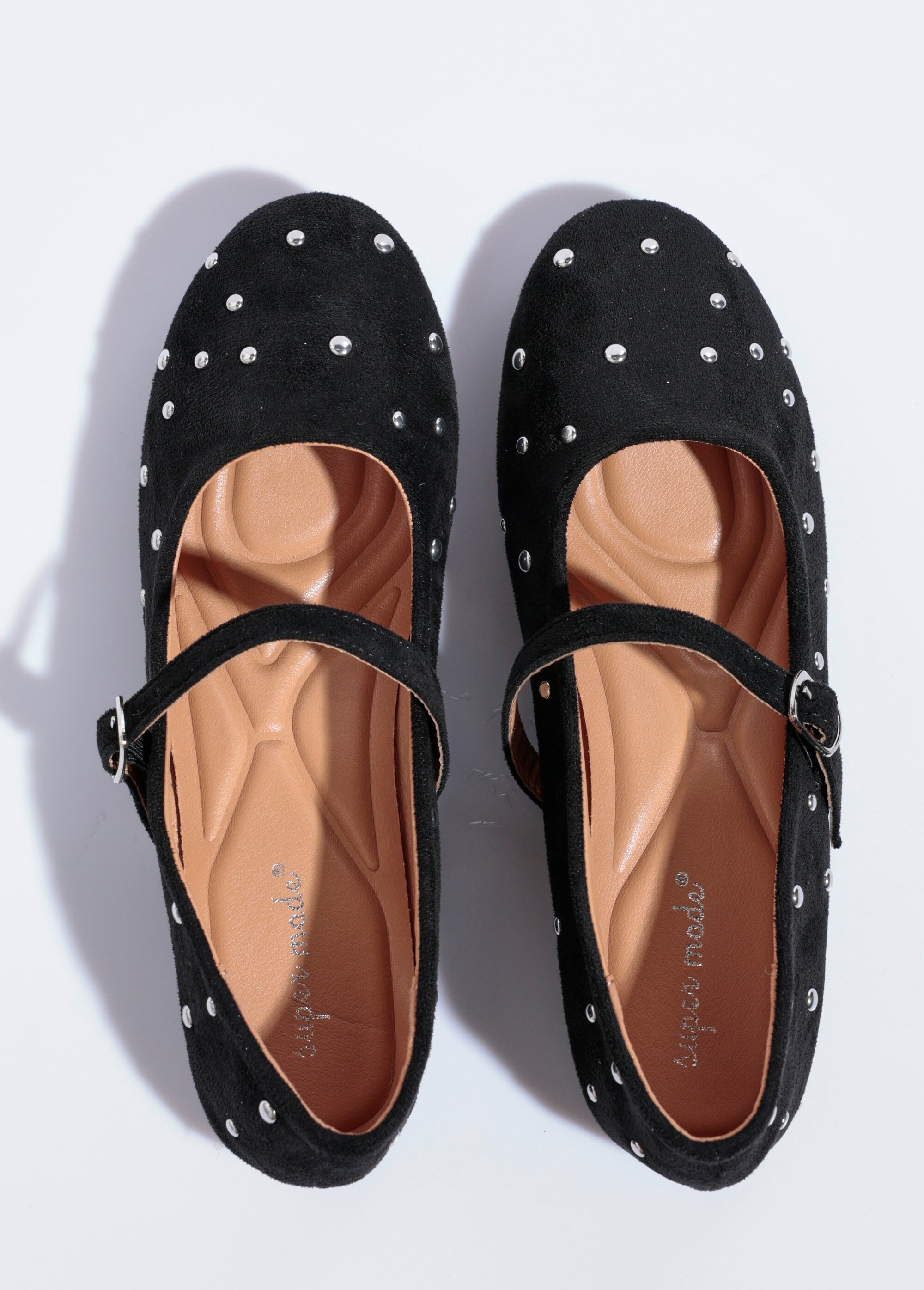 Ballerines babies détails pois métal Femme Noir SEA6828 OV1