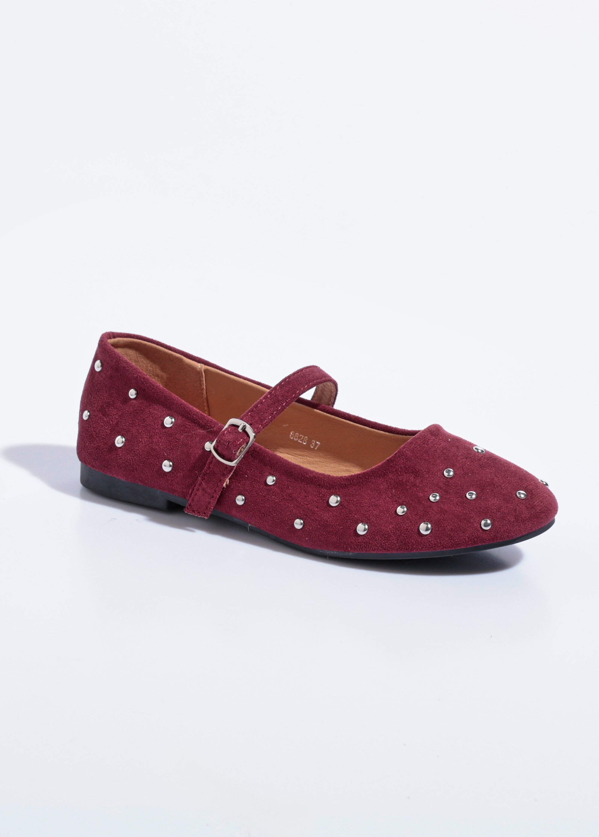 Ballerines babies détails pois métal Femme Rouge SEA6828 FA1