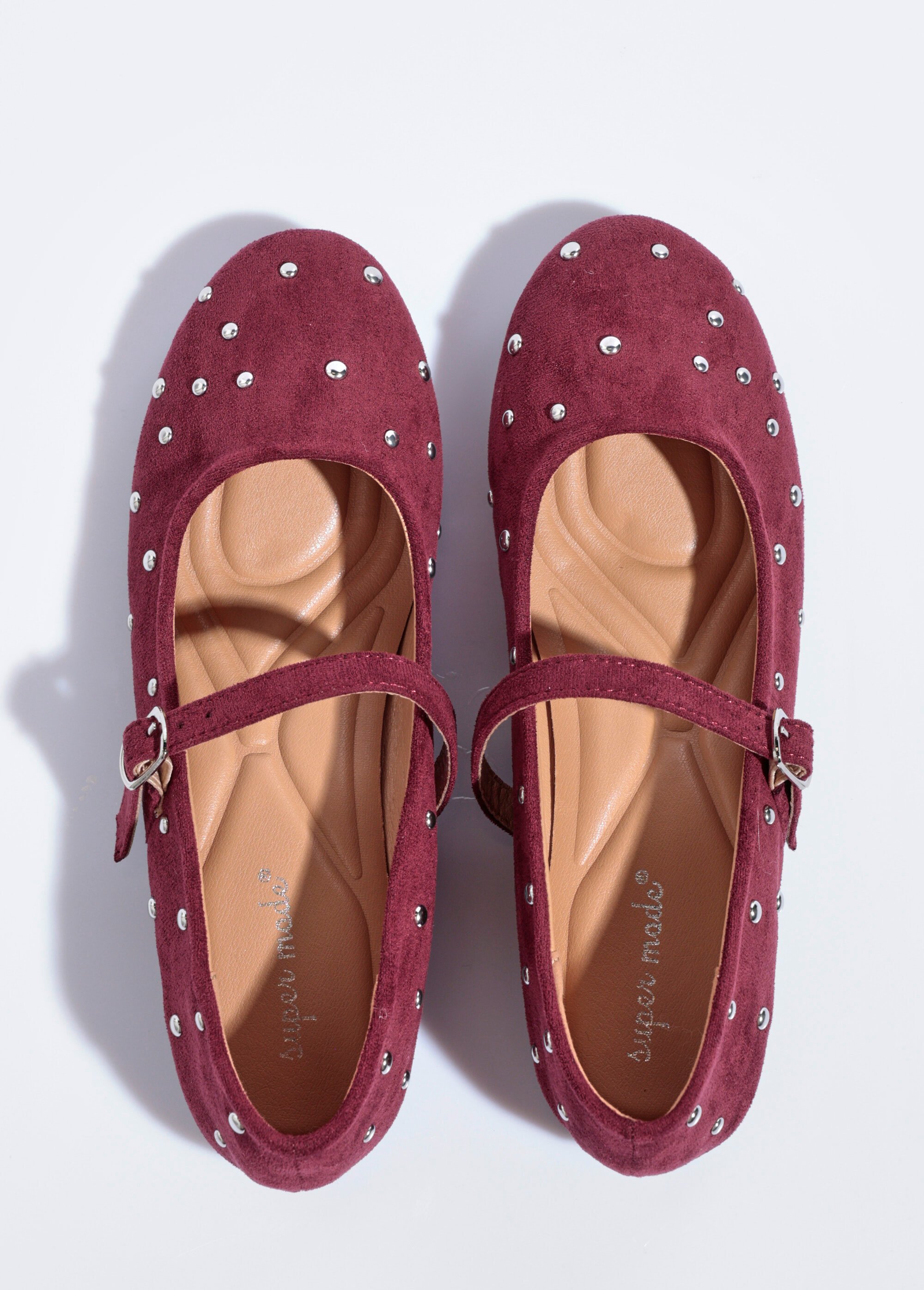 Ballerines babies détails pois métal Femme Rouge SEA6828 OV1