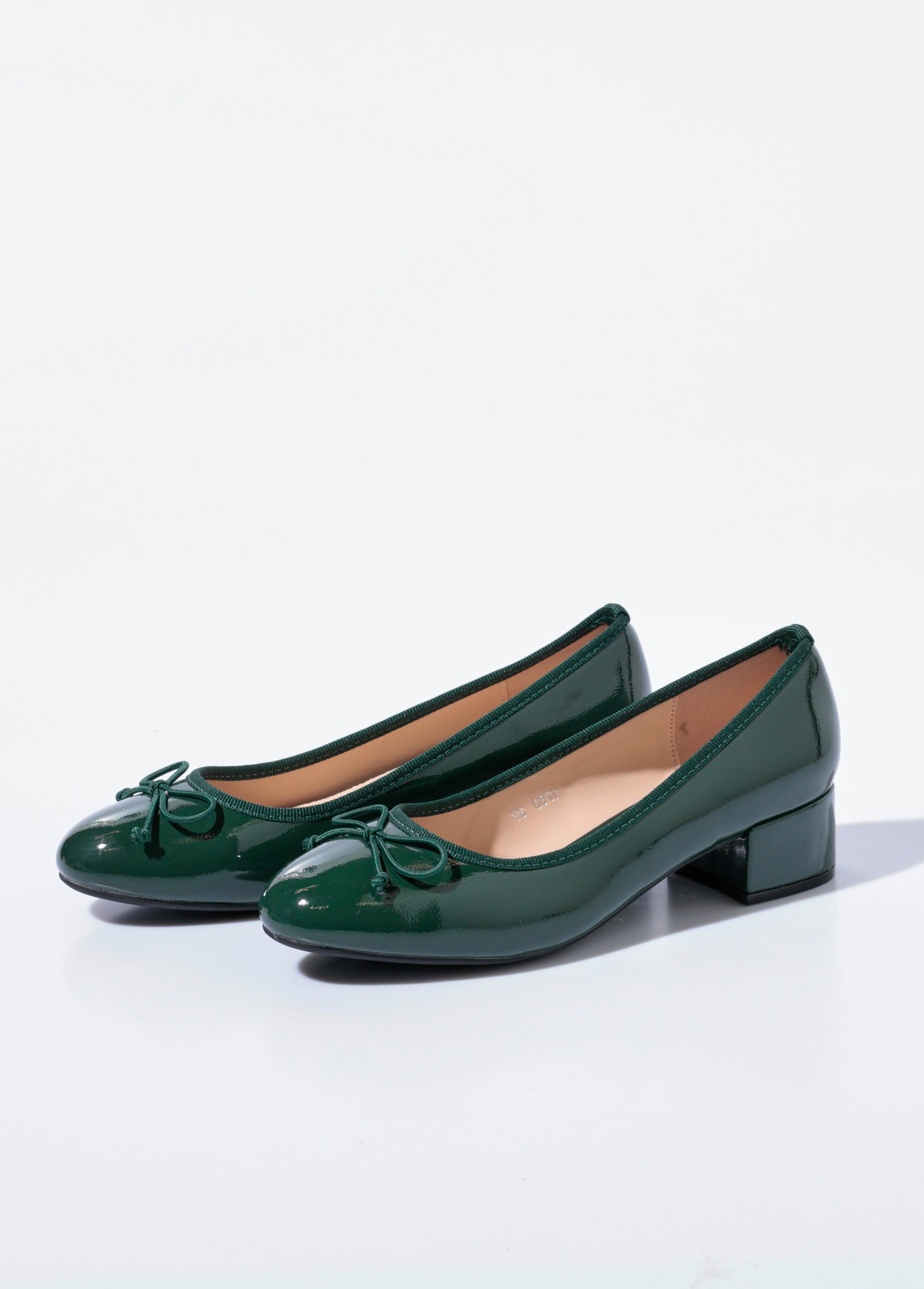 Escarpins ballerines à talon vernies chic Femme VERNIS VERT SEA1760 DE1