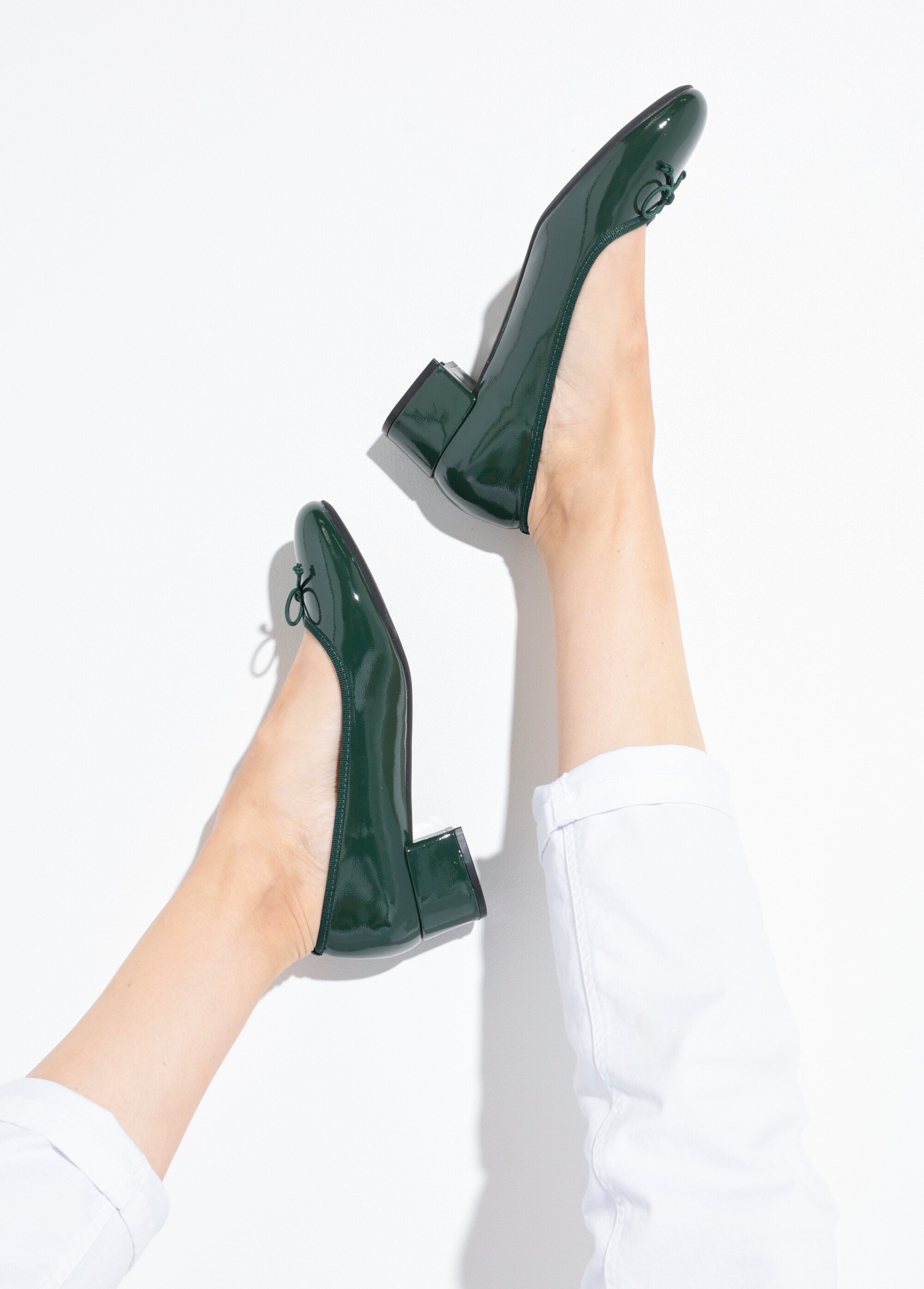 Escarpins ballerines à talon vernies chic Femme VERNIS VERT SEA1760 SI1