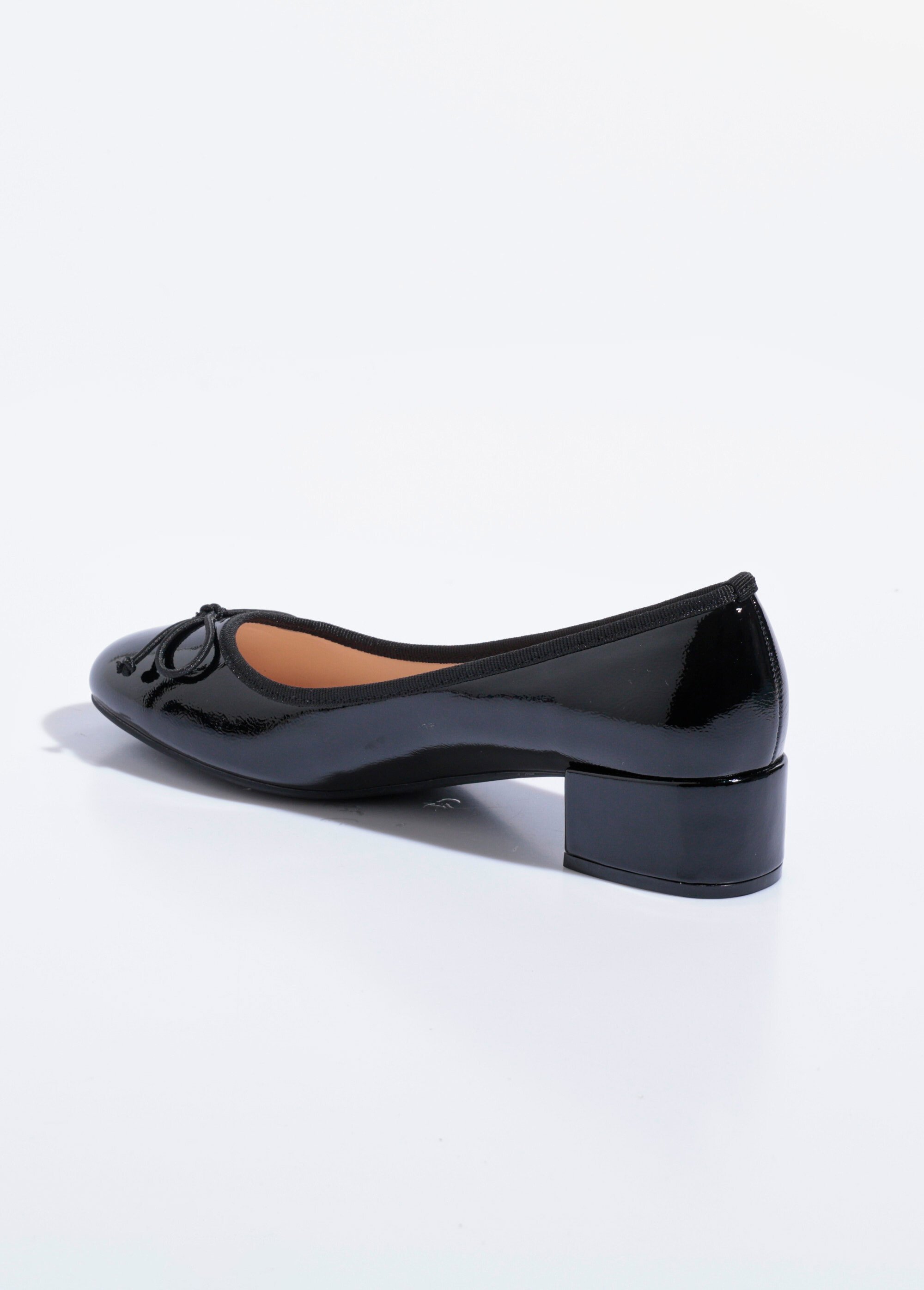 Escarpins ballerines à talon vernies chic Femme Noir SEA1760 DO1