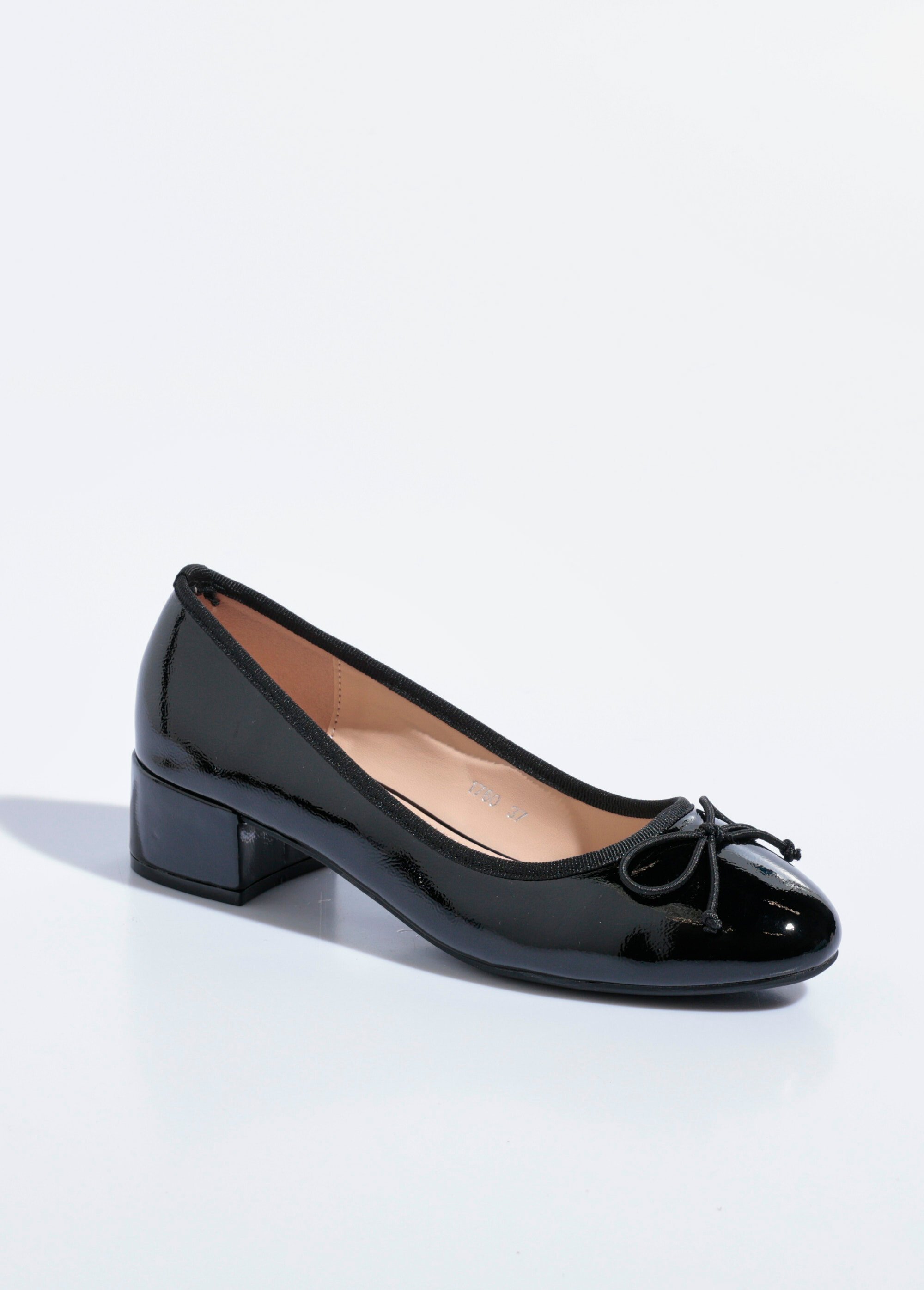 Escarpins ballerines à talon vernies chic Femme Noir SEA1760 FA1