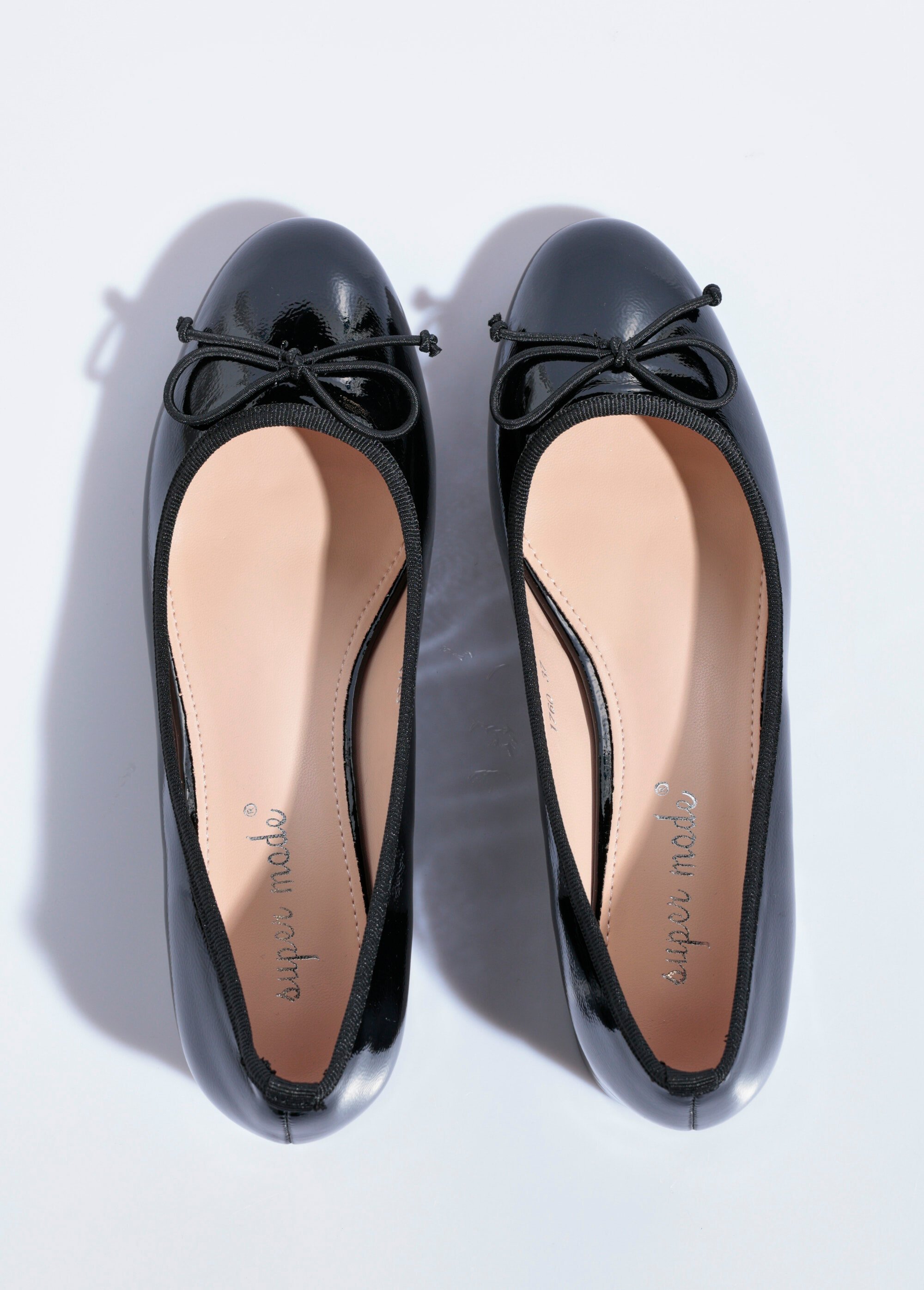 Escarpins ballerines à talon vernies chic Femme Noir SEA1760 OV1