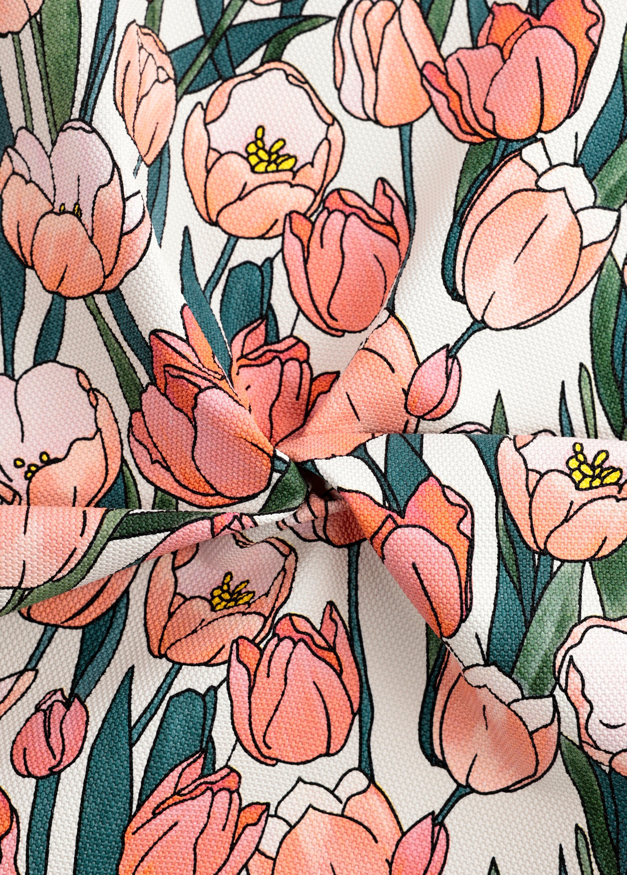 Coupon déco tissu plastifié tulipes