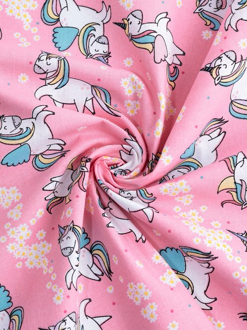 Coupon tissu déco kids licornes 0,5x1,5m ROSE COT44025 FA1