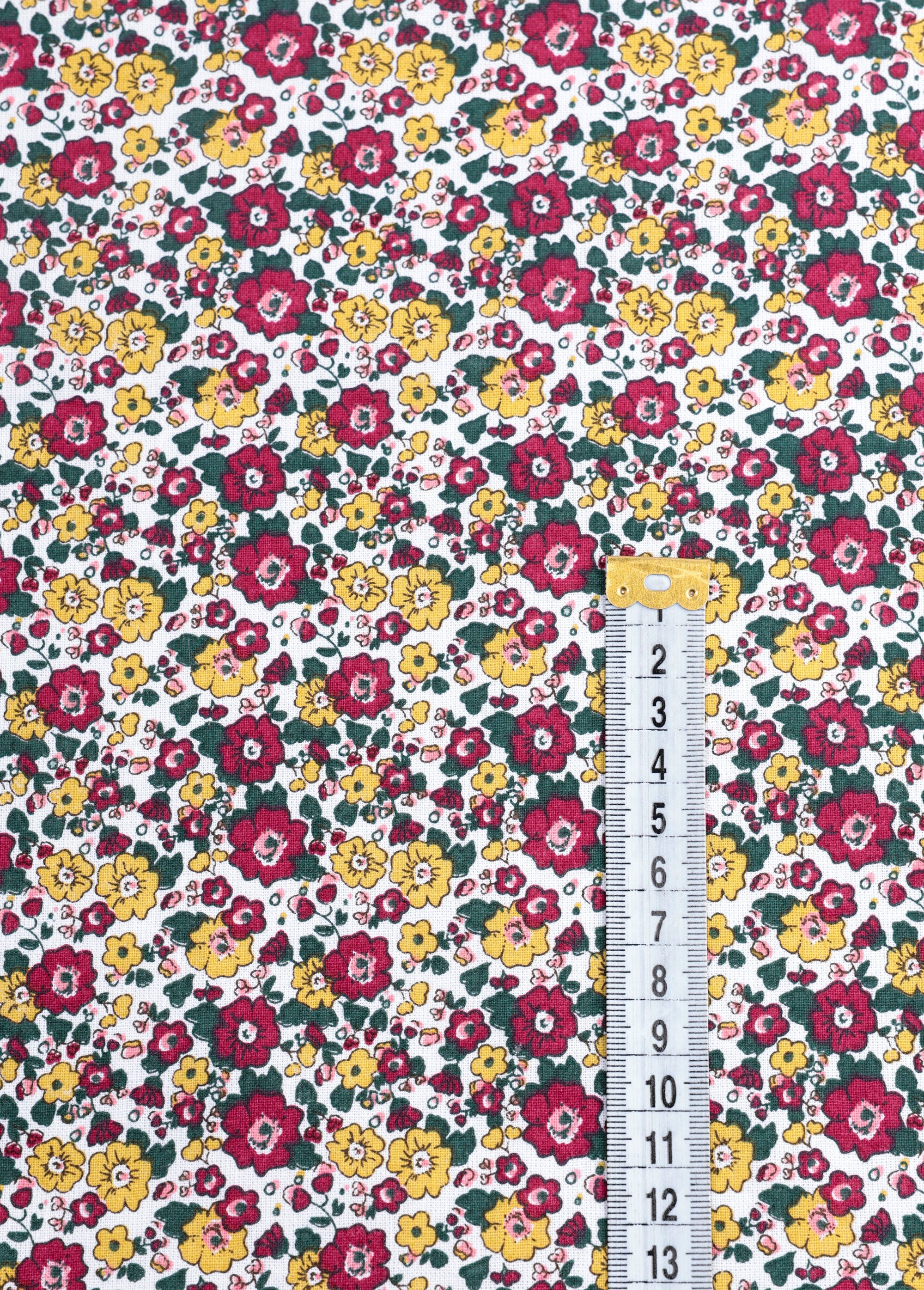 Coupon tissu habillement, fleuri anglais