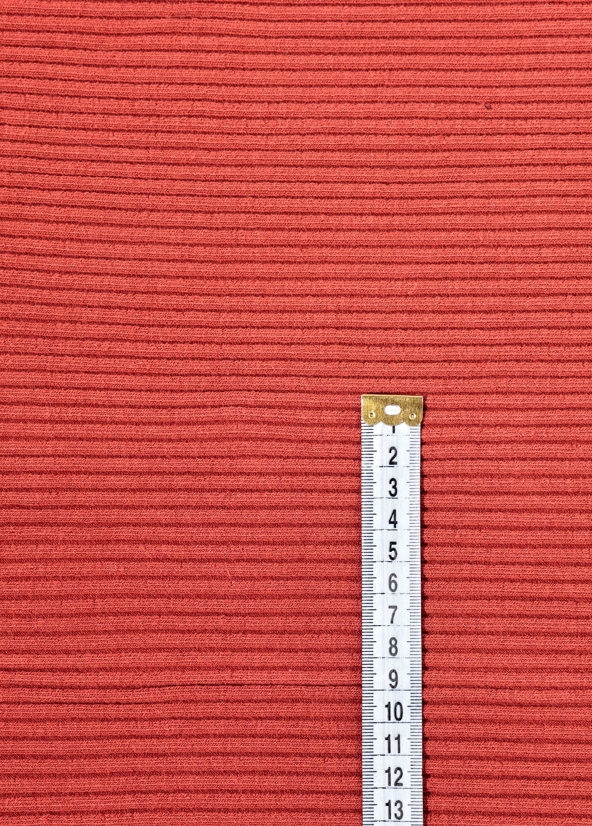 Coupon tissu habillement, maille cotelée ORANGE COT105721 DE1