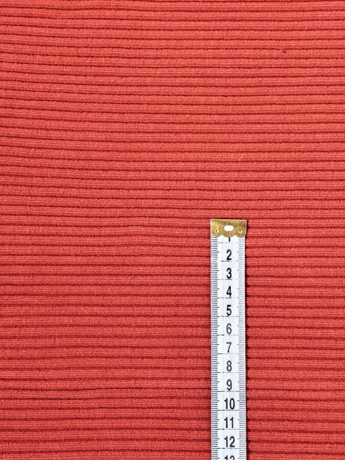 Coupon tissu habillement, maille cotelée ORANGE COT105721 DE1