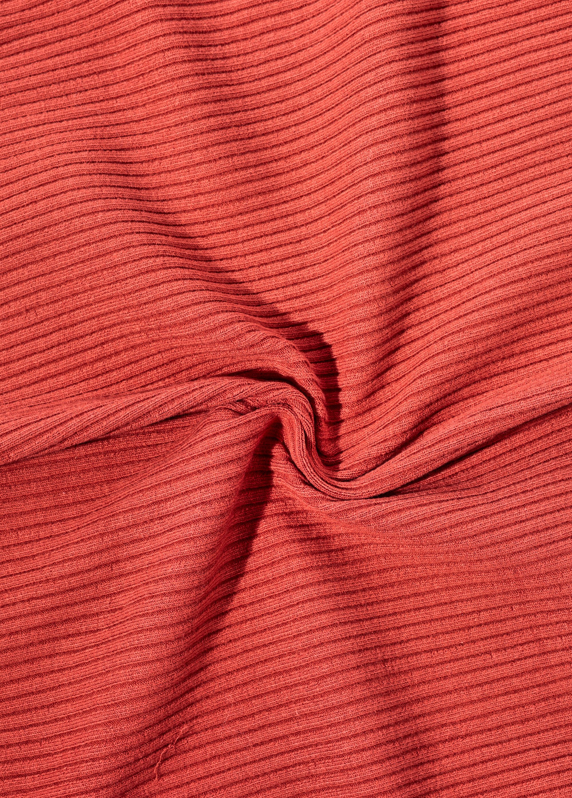 Coupon tissu habillement, maille cotelée ORANGE COT105721 FA1