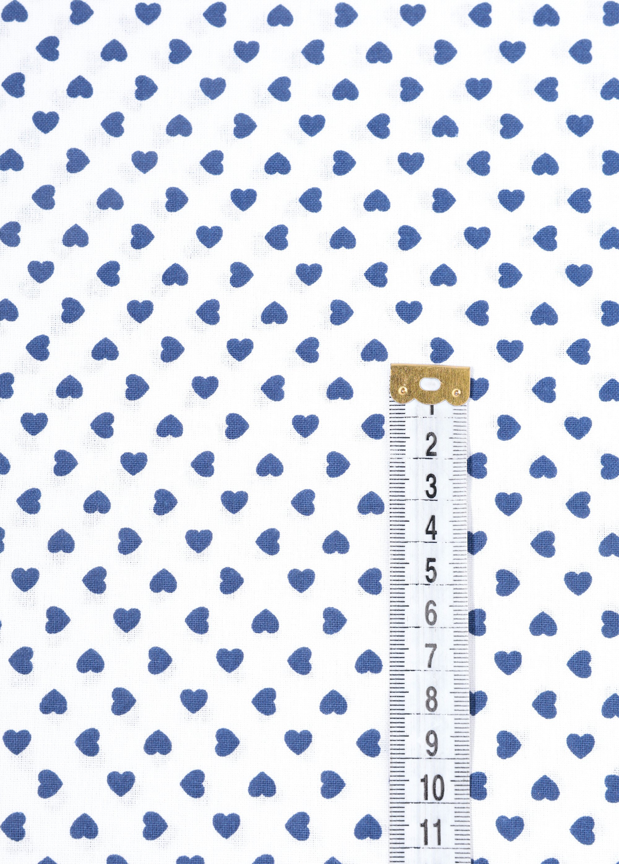 Coupon tissu motif cœurs B 0,5x1,5m BLANC COT73962 DE1