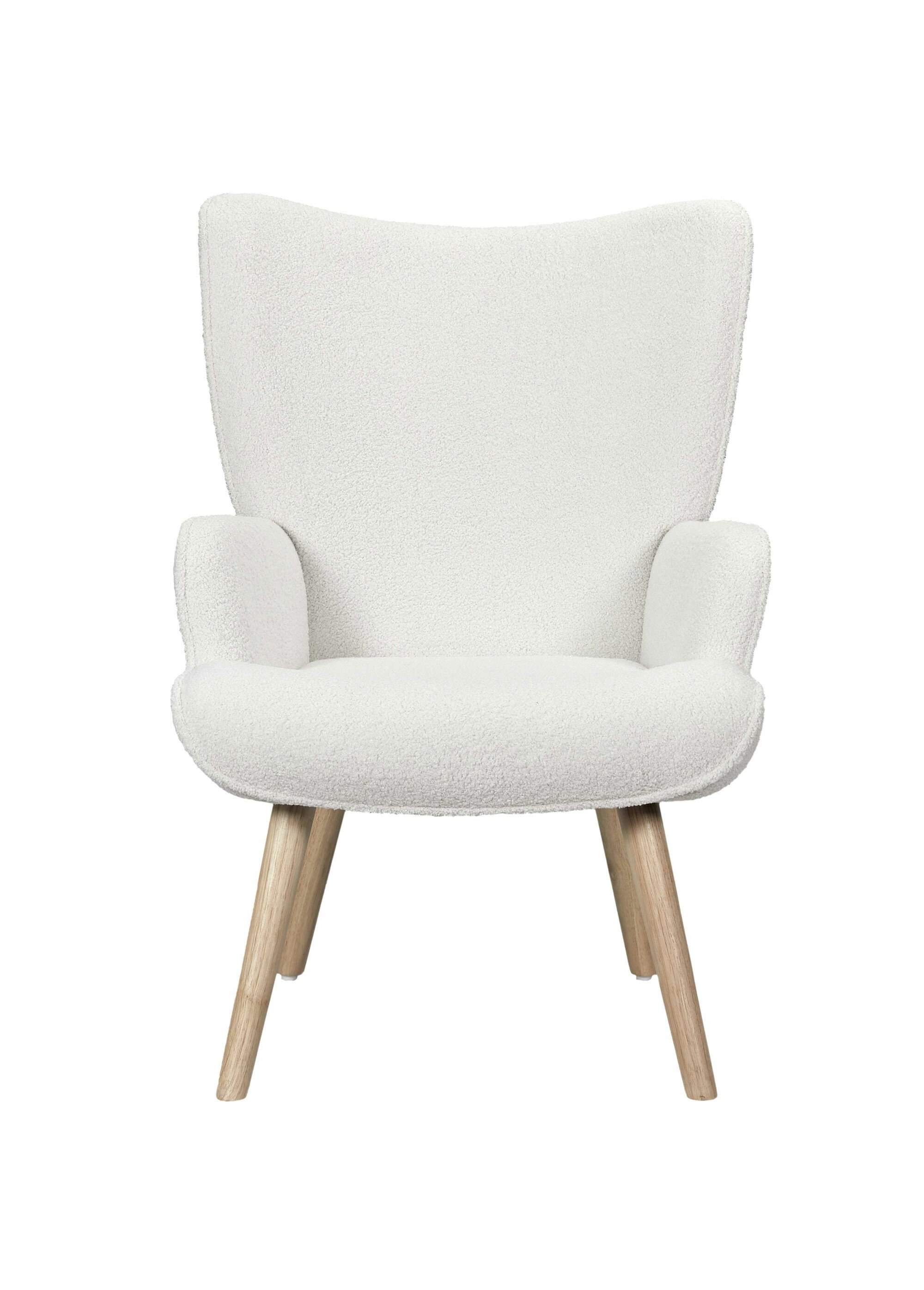 Fauteuil large maille bouclette clair BLANC CMP-HD0487 DE1