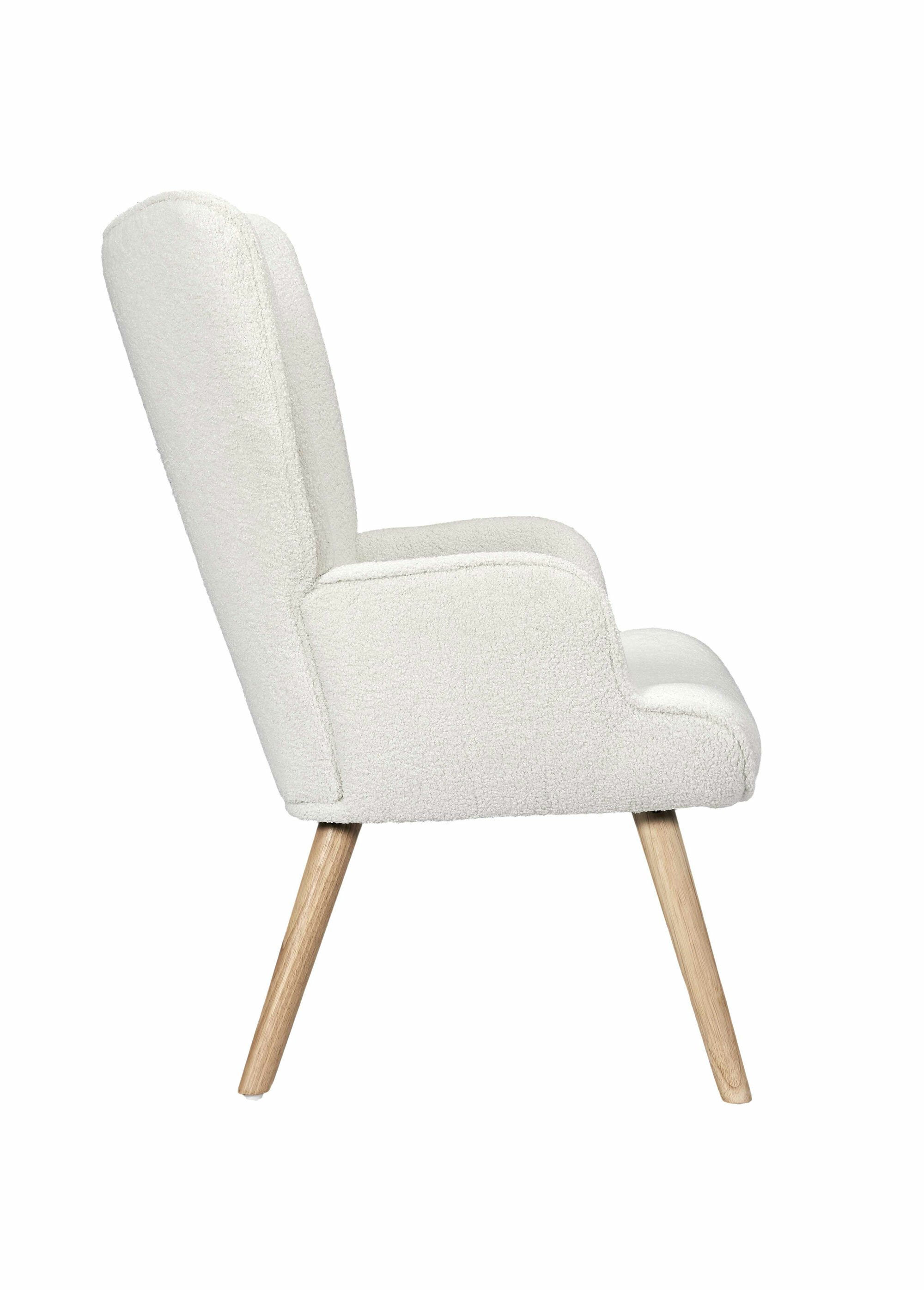Fauteuil large maille bouclette clair BLANC CMP-HD0487 DE2