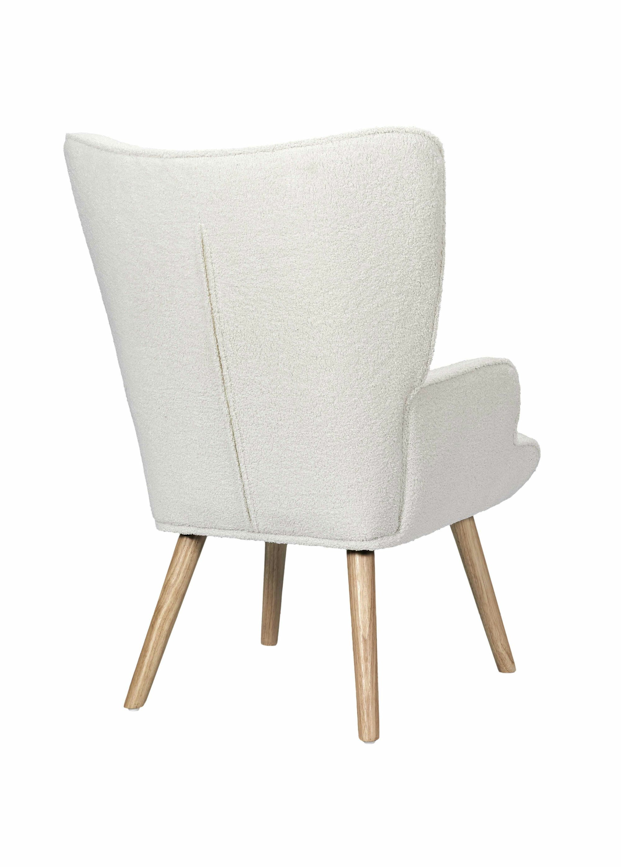 Fauteuil large maille bouclette clair BLANC CMP-HD0487 DO1