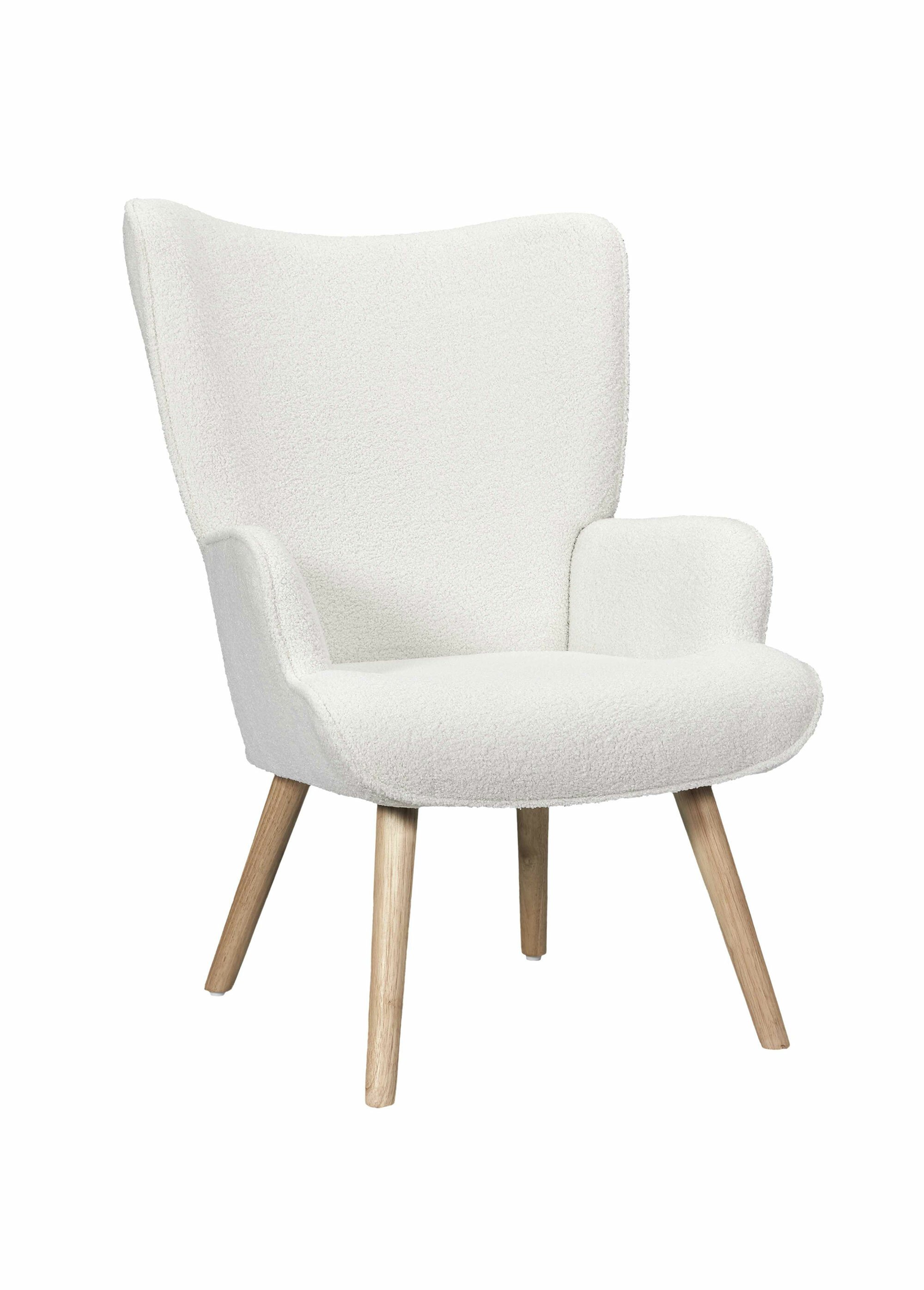 Fauteuil large maille bouclette clair BLANC CMP-HD0487 FA1
