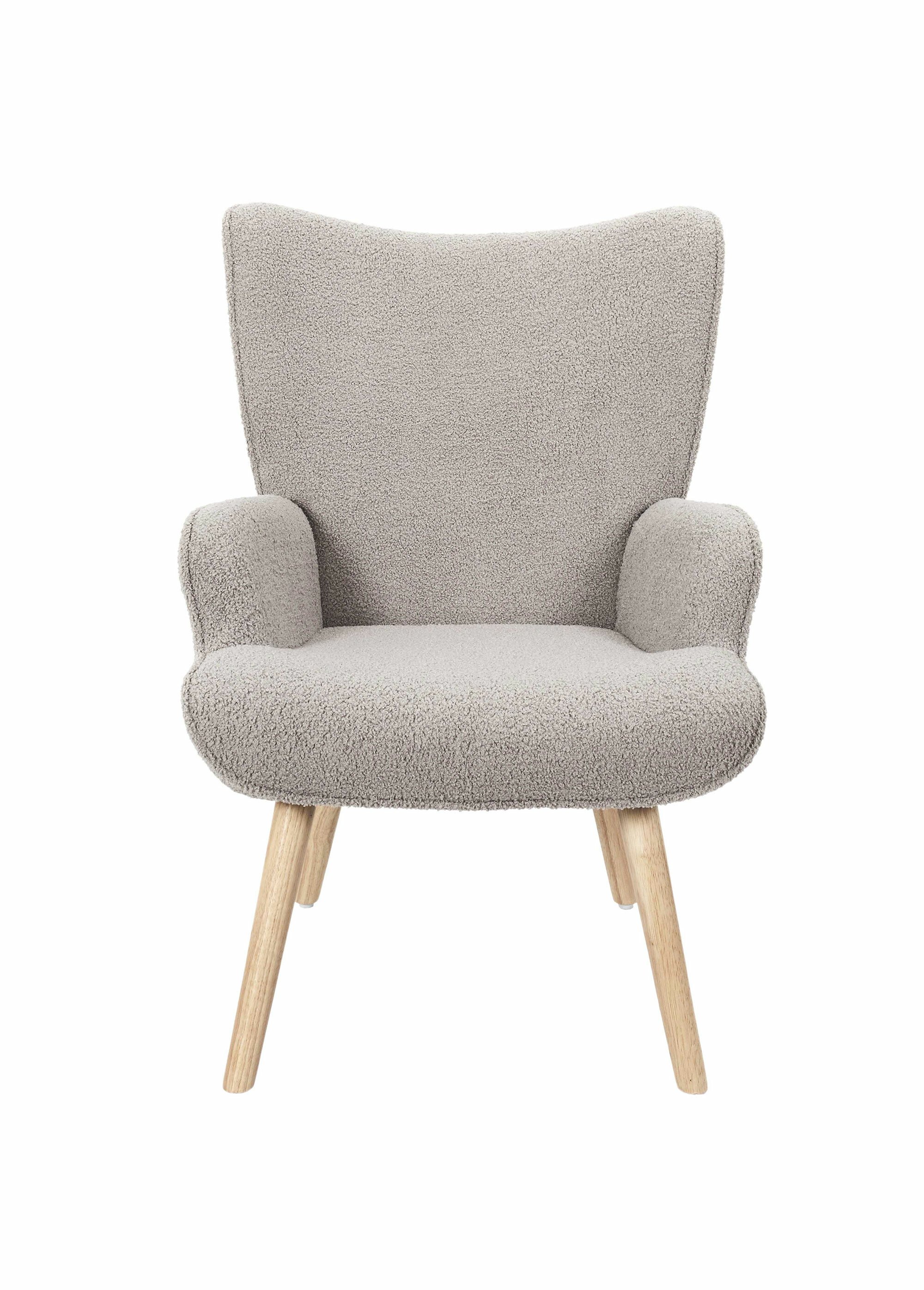 Fauteuil large maille bouclette clair MARRON CMP-HD0487 DE1