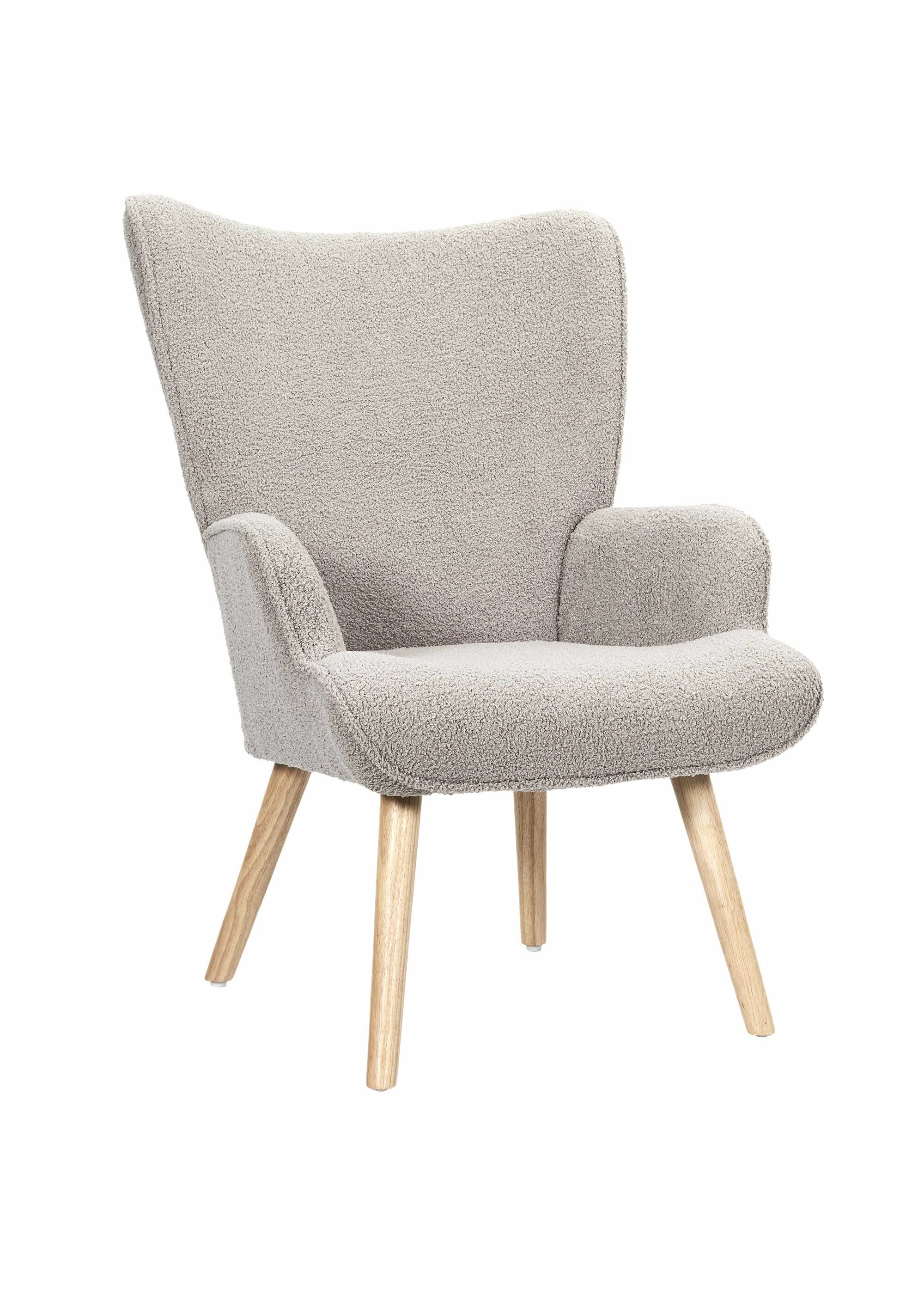 Fauteuil large maille bouclette clair MARRON CMP-HD0487 FA1