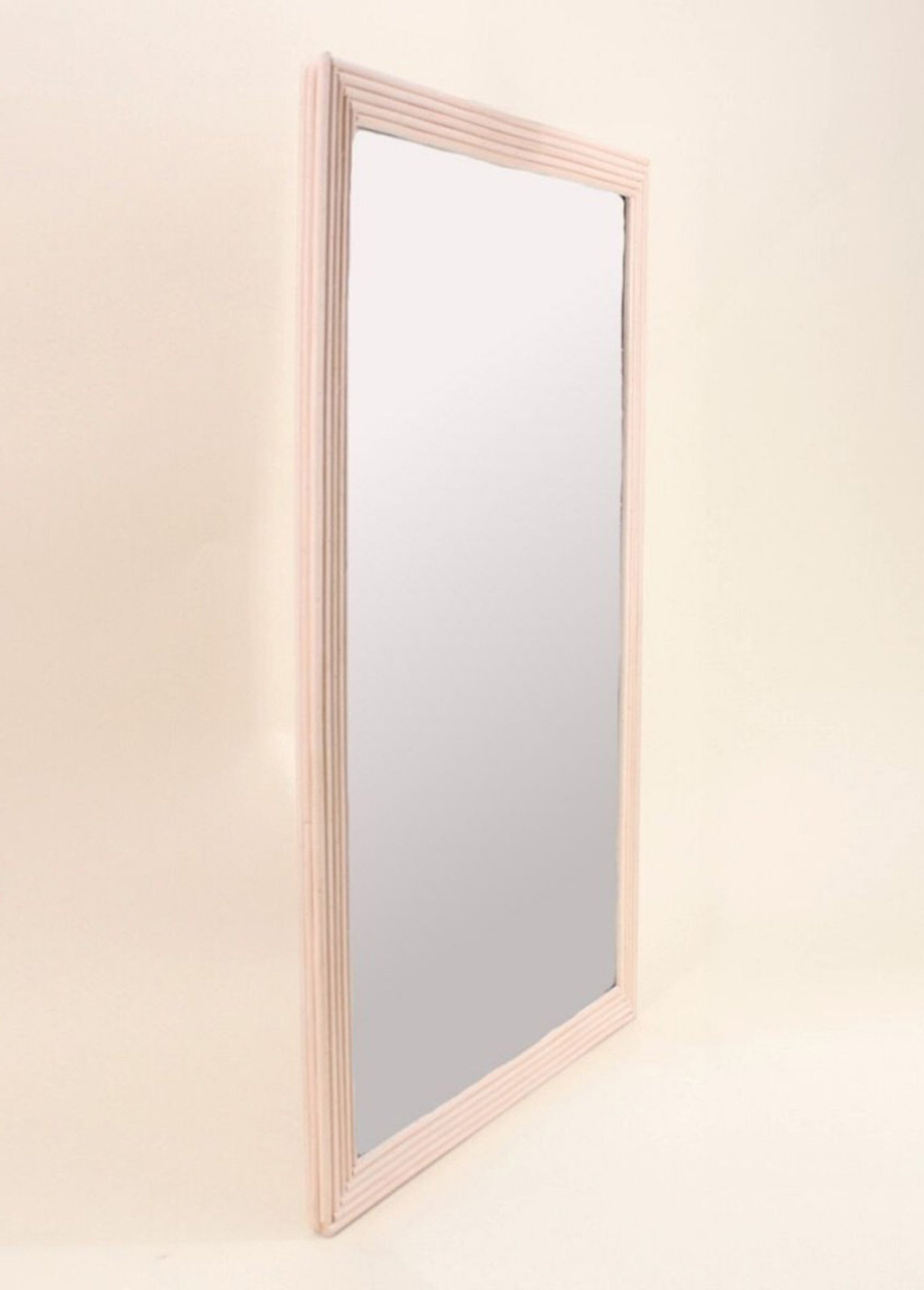 Grand miroir rectangulaire en rotin Beige NOR-23688 DE1