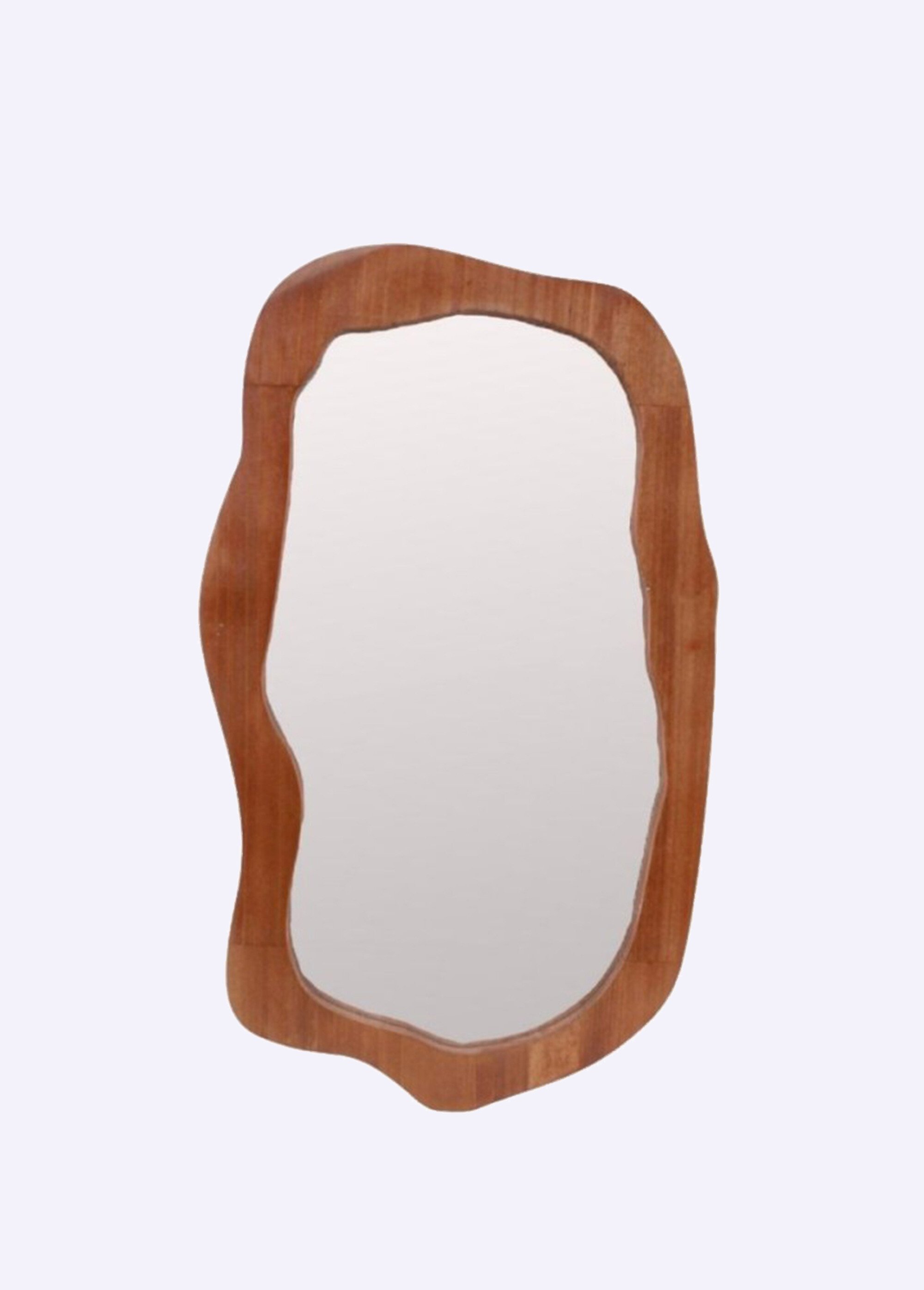 Miroir forme organique, effet bois brulé Beige NOR-25972 FA1