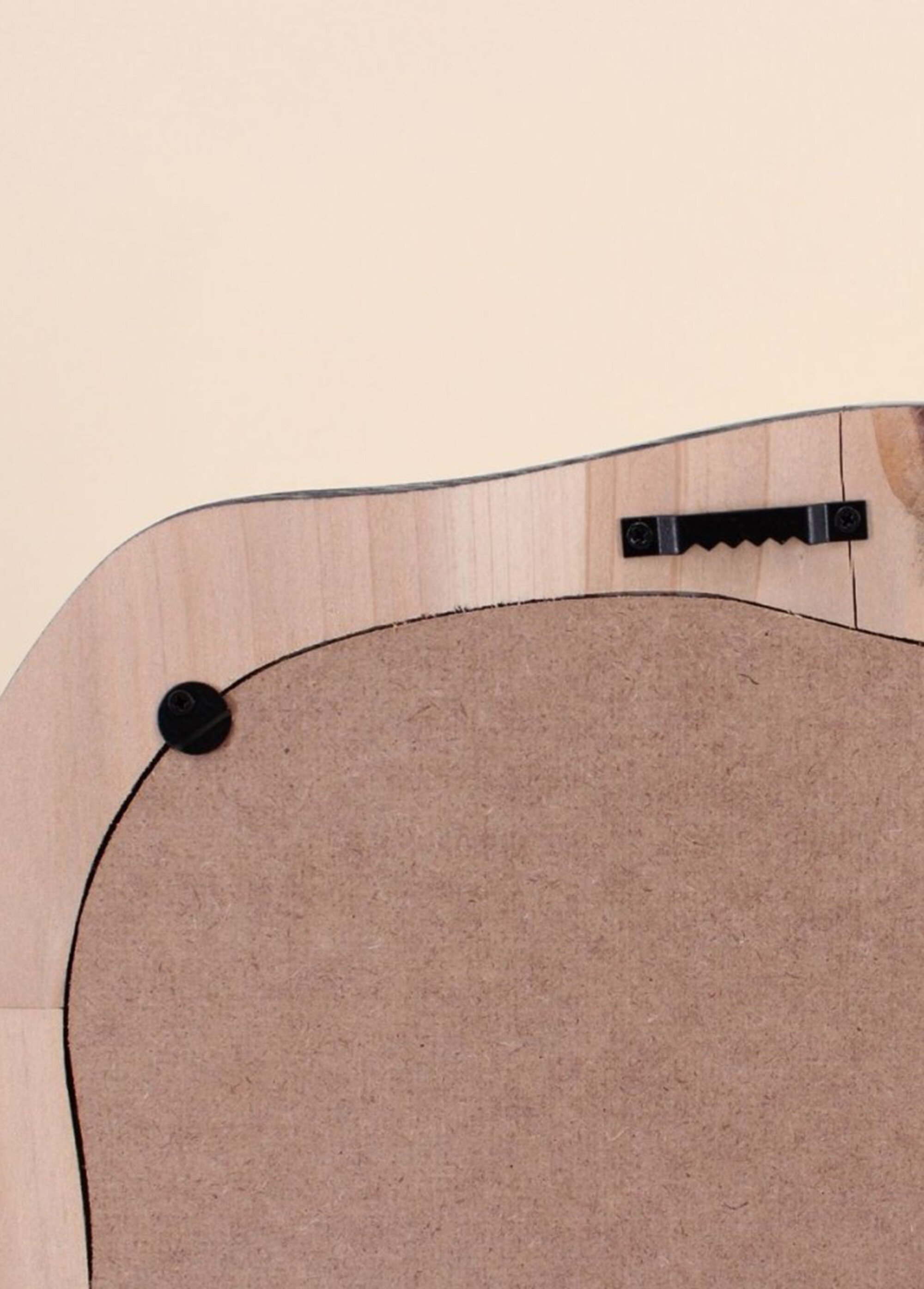 Miroir forme organique, effet bois brulé Noir NOR-25972 DE3