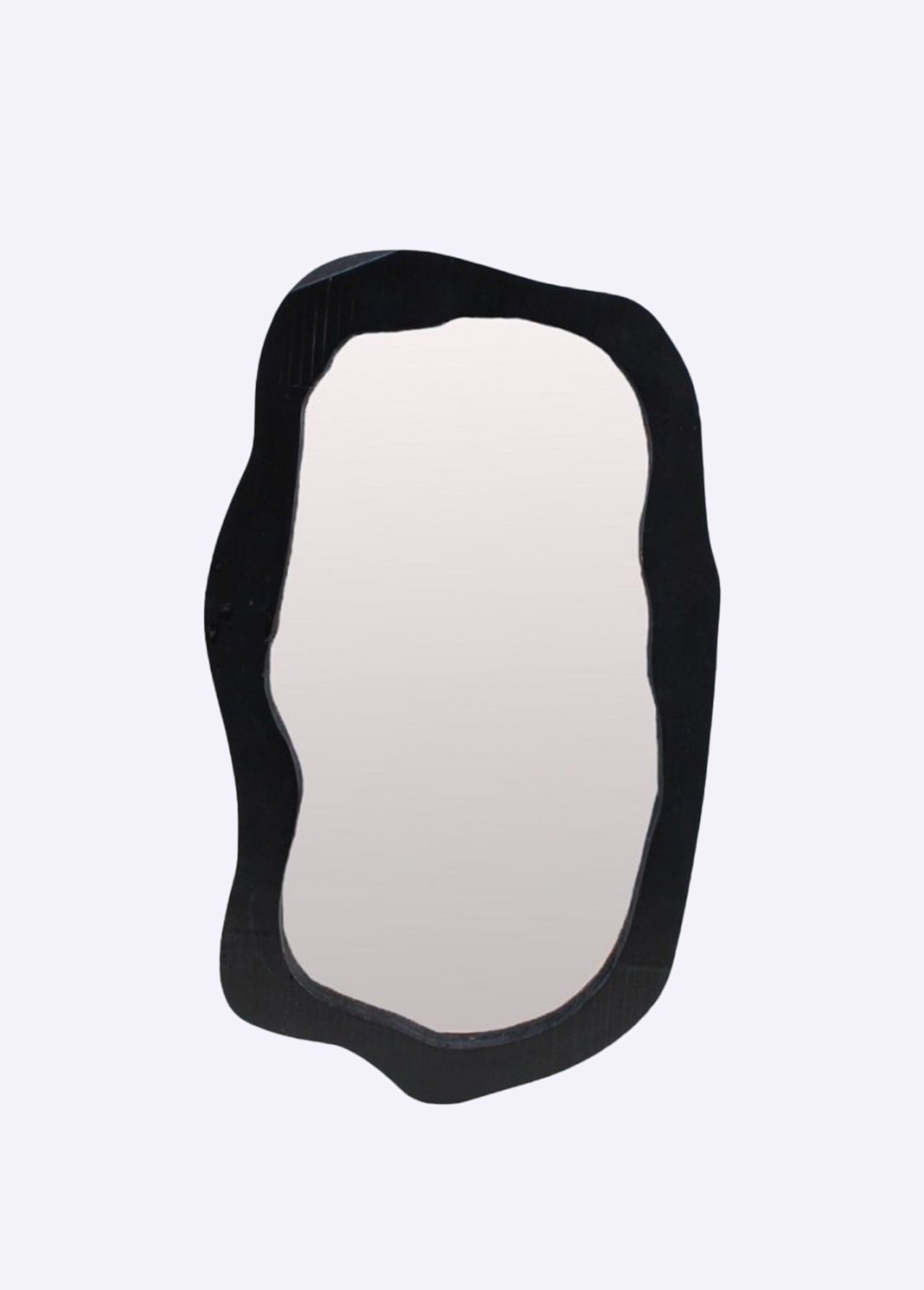 Miroir forme organique, effet bois brulé Noir NOR-25972 FA1