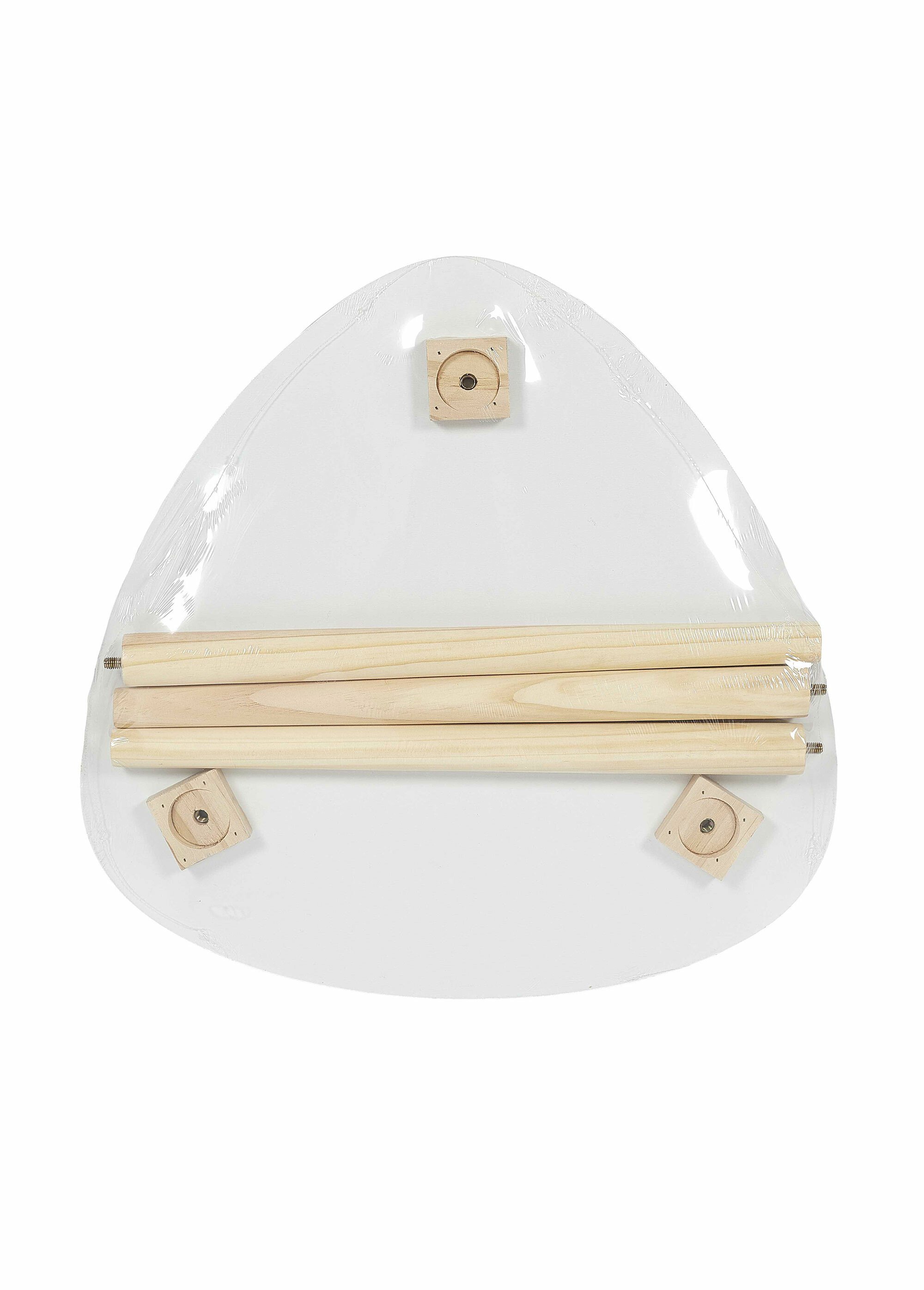 Petite table d'appoint forme galet clair BLANC ET MARRON CMP-HD0498 DE1