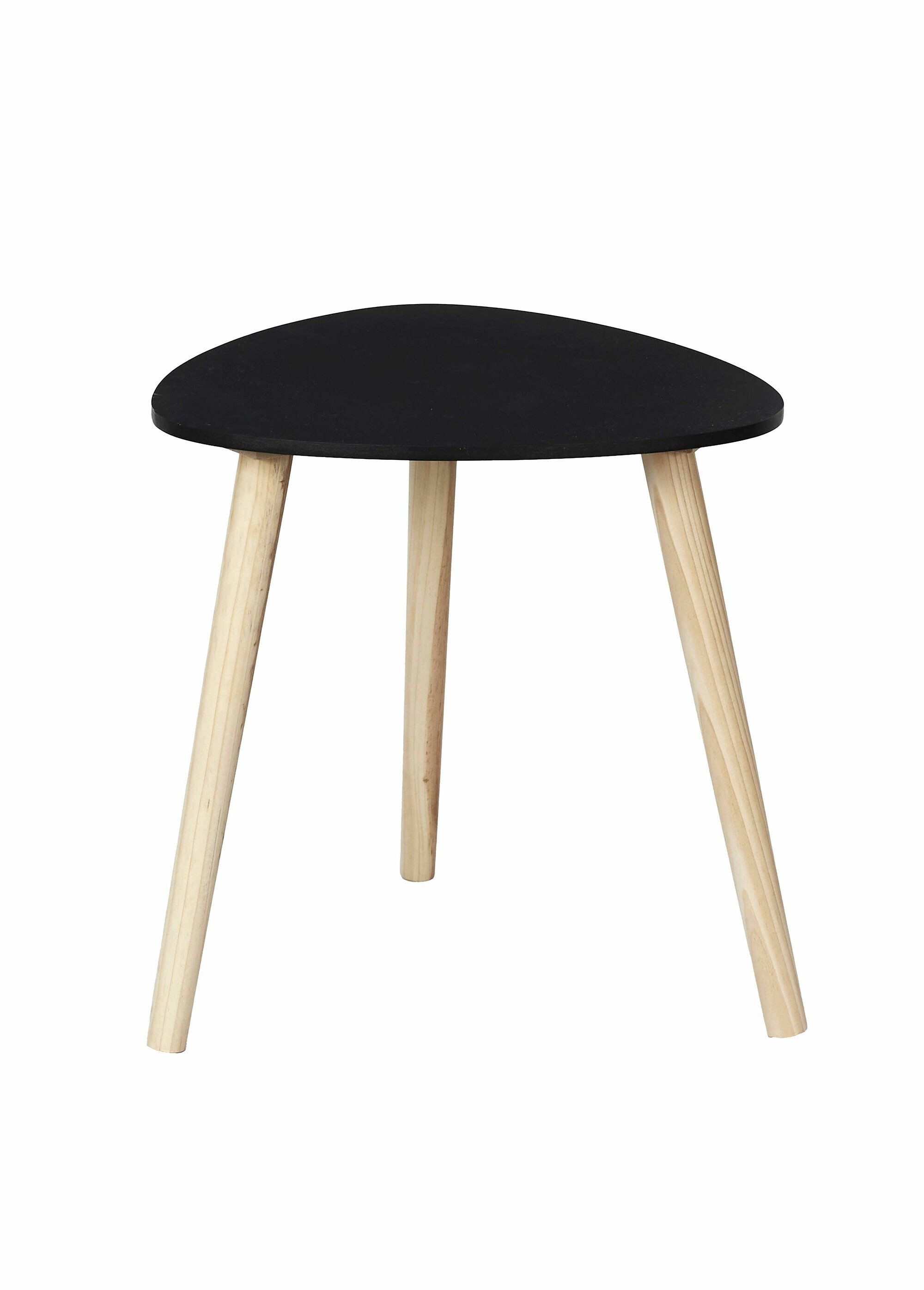 Petite table d'appoint forme galet foncé NOIR CMP-HD0499 FA1