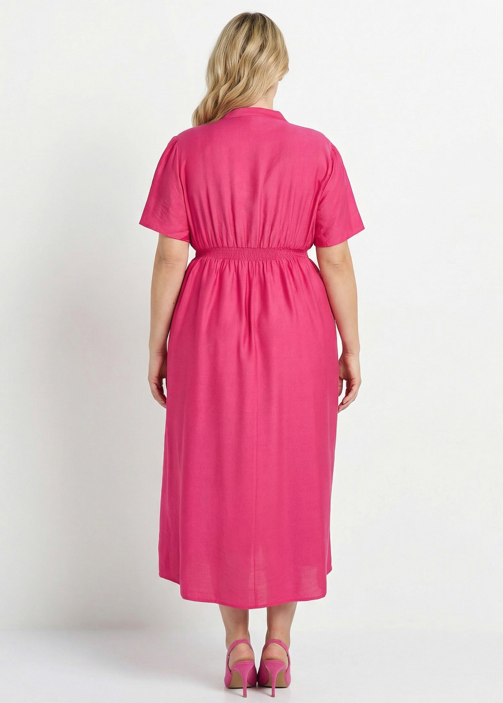 Robe longue surpiqures encolure + taille