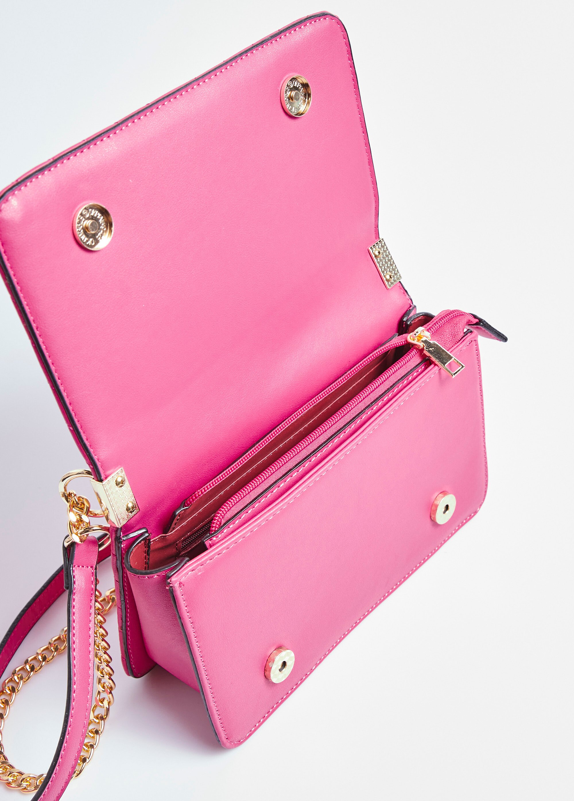 Sac pochette matelassé surpiqûres chevrons