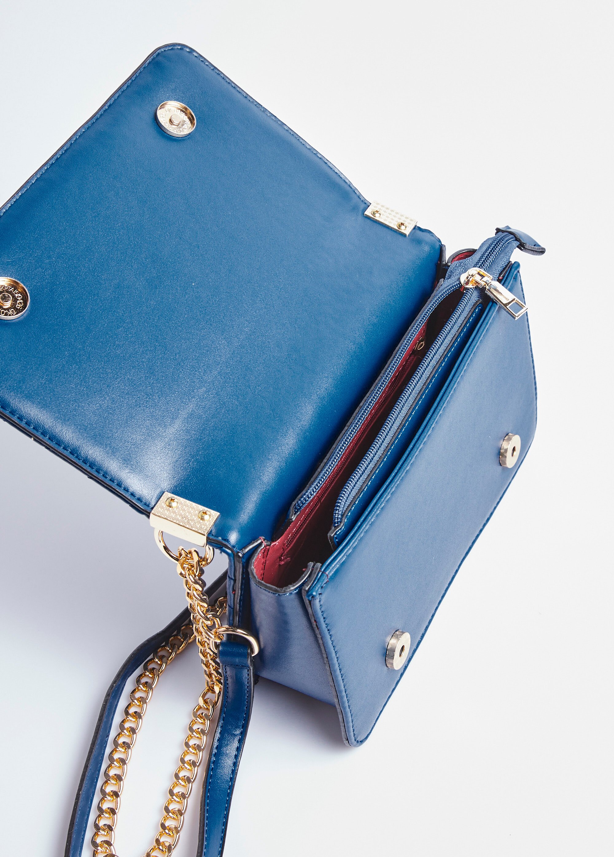 Sac pochette matelassé surpiqûres chevrons