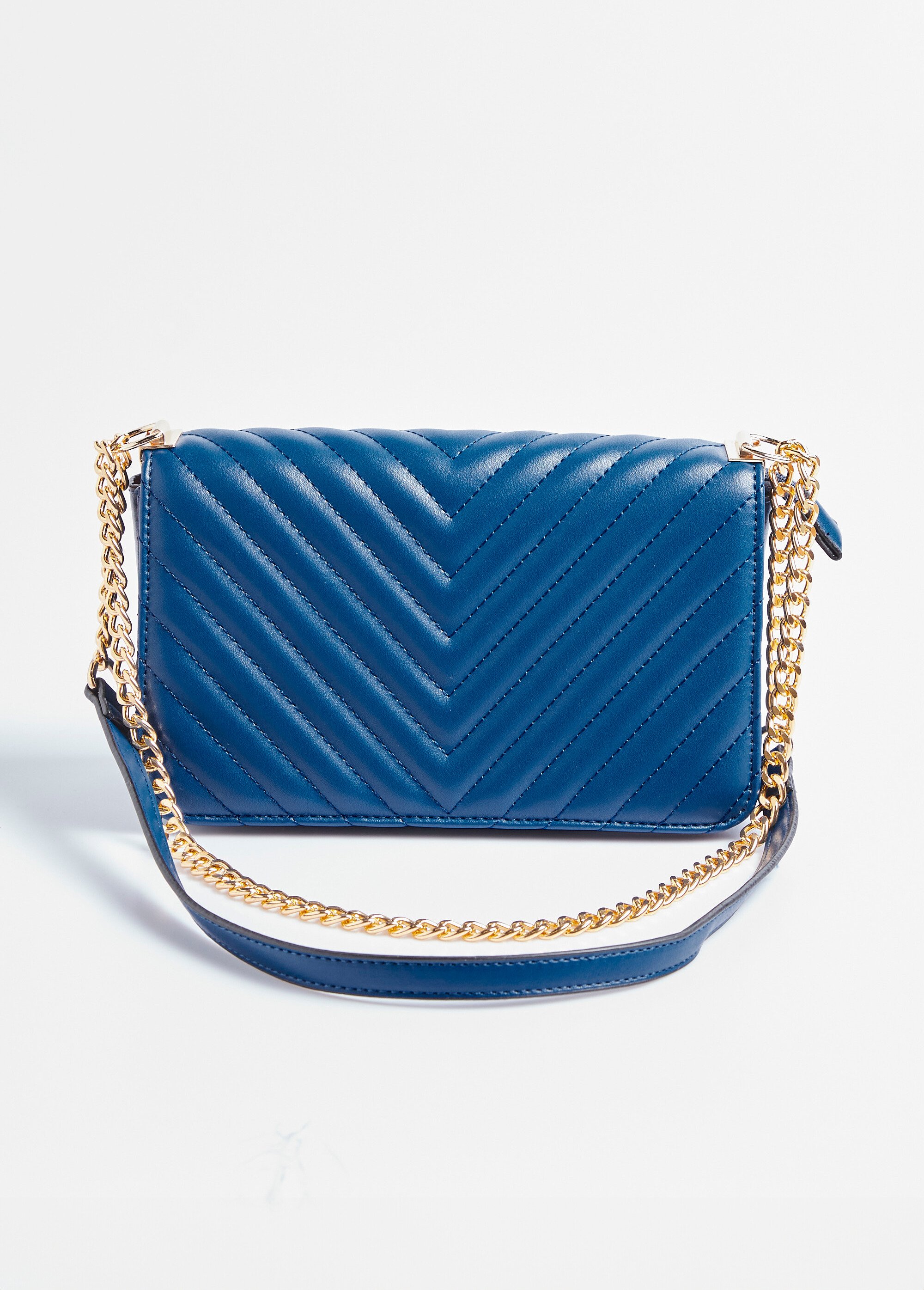 Sac pochette matelassé surpiqûres chevrons