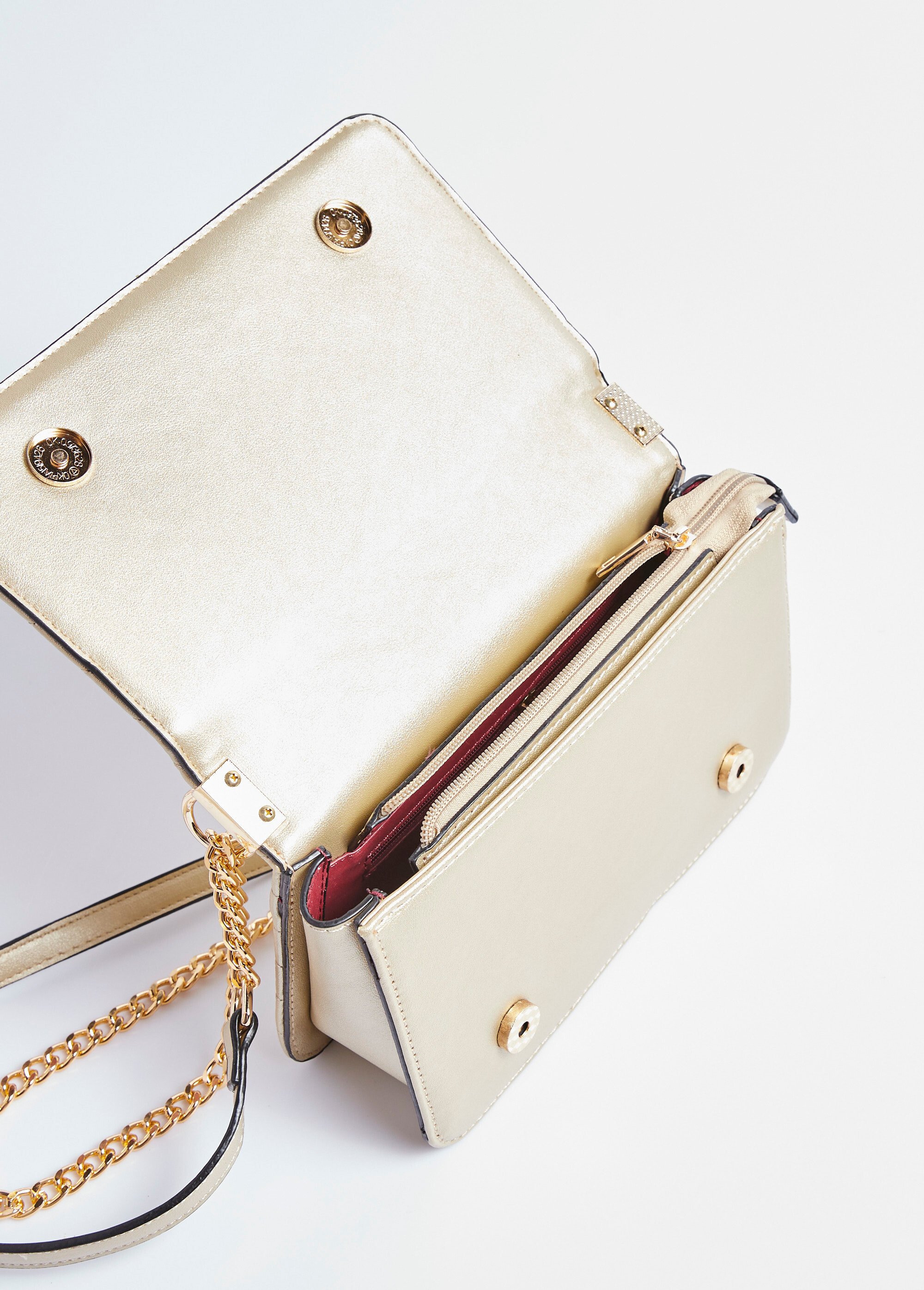 Sac pochette matelassé surpiqûres chevrons