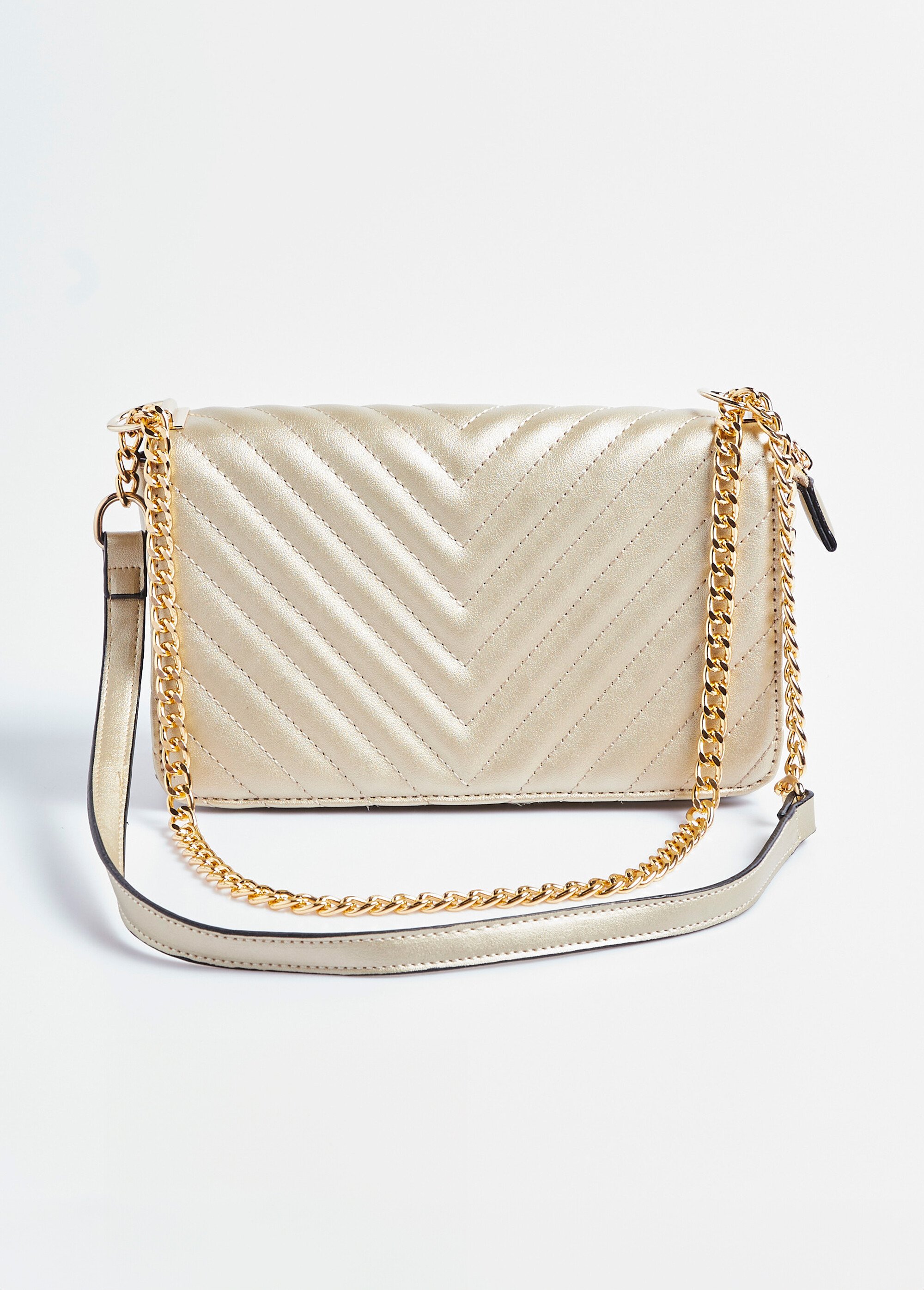 Sac pochette matelassé surpiqûres chevrons