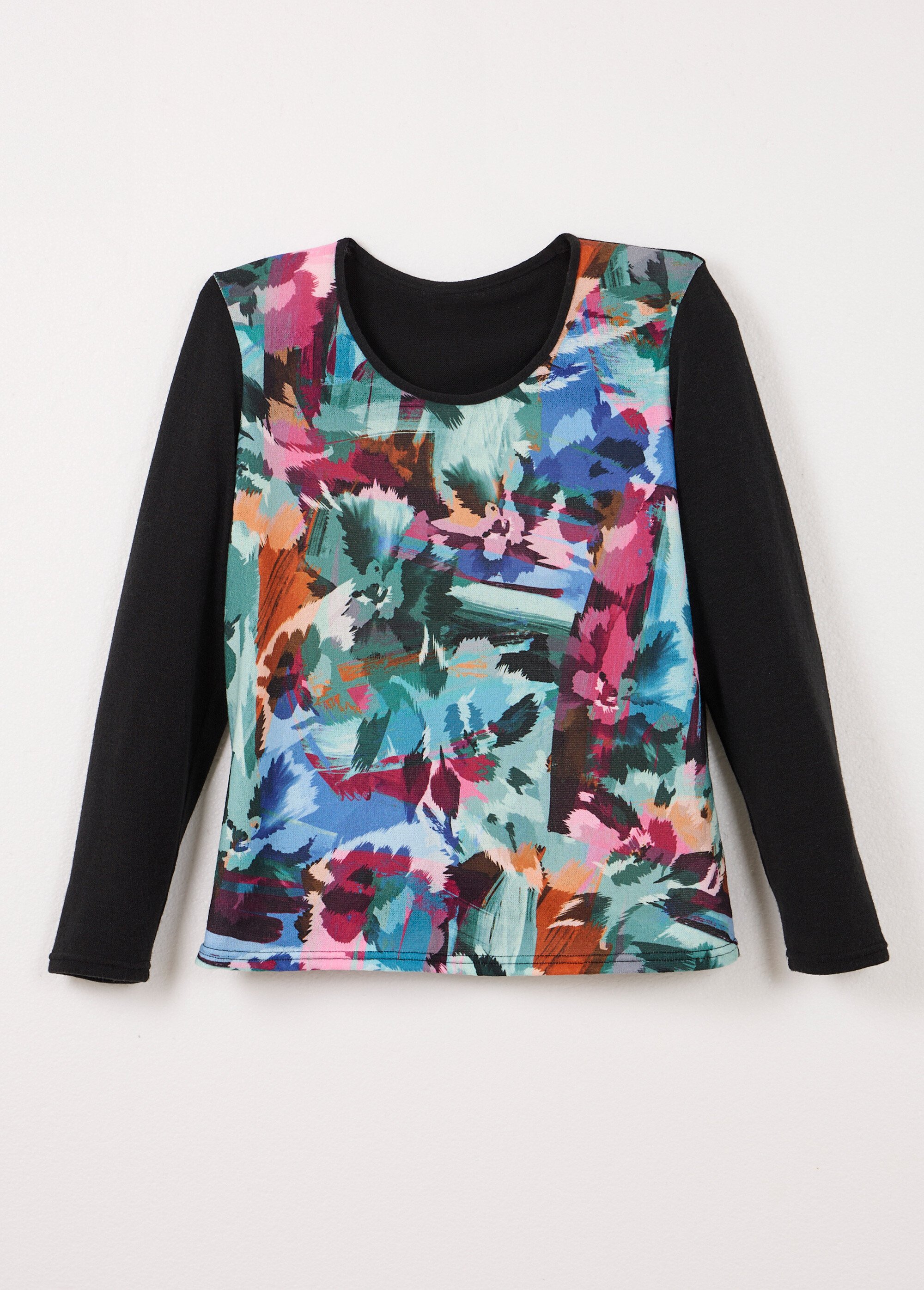 T-shirt chaud uni motif devant manches longues Femme MULTICOLORE CARLINA AP1