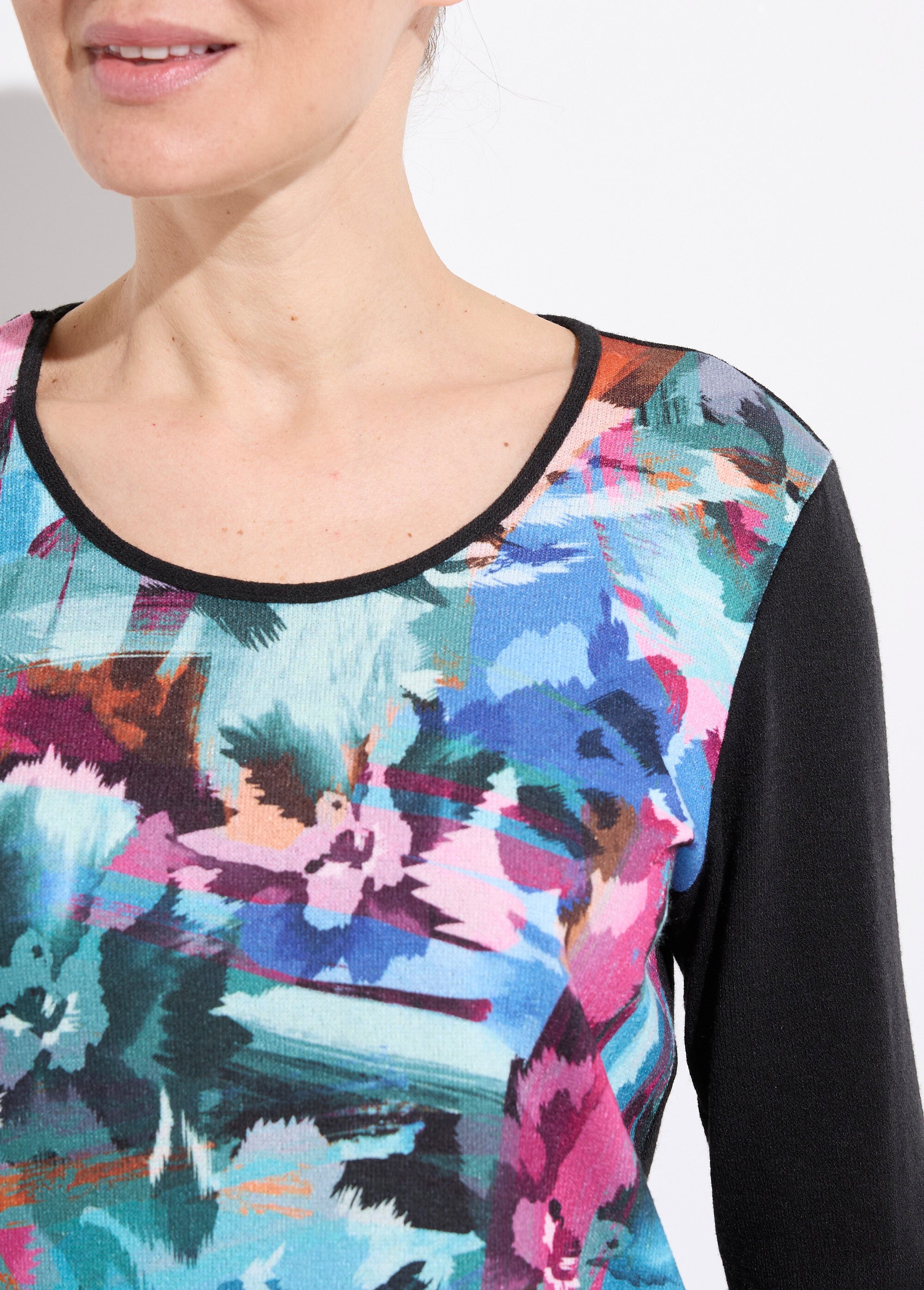 T-shirt chaud uni motif devant manches longues Femme MULTICOLORE CARLINA DE1