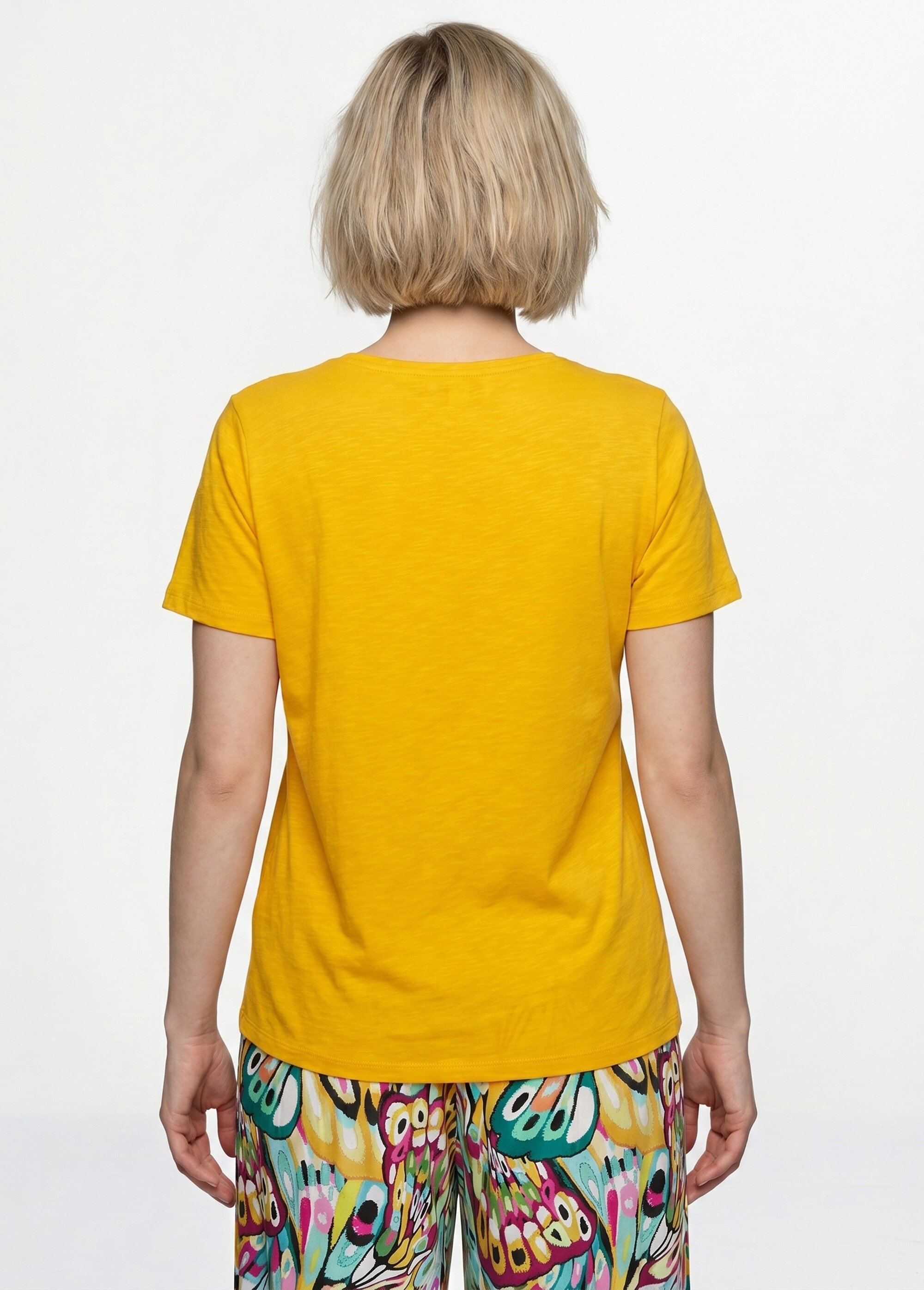 T-shirt coton maille flammée dentelle