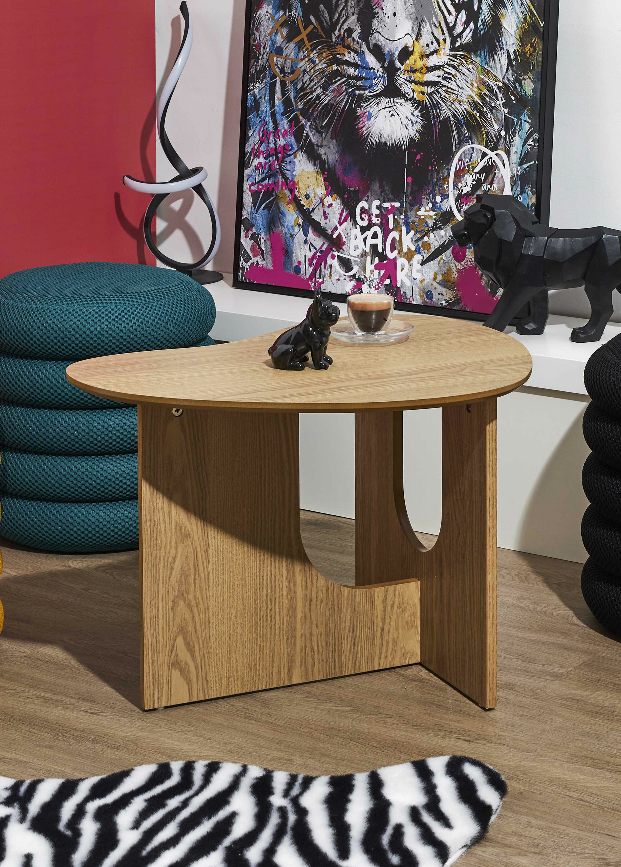 Table appoint bois décor forme abstraite MARRON CMP-HD0436 SI1