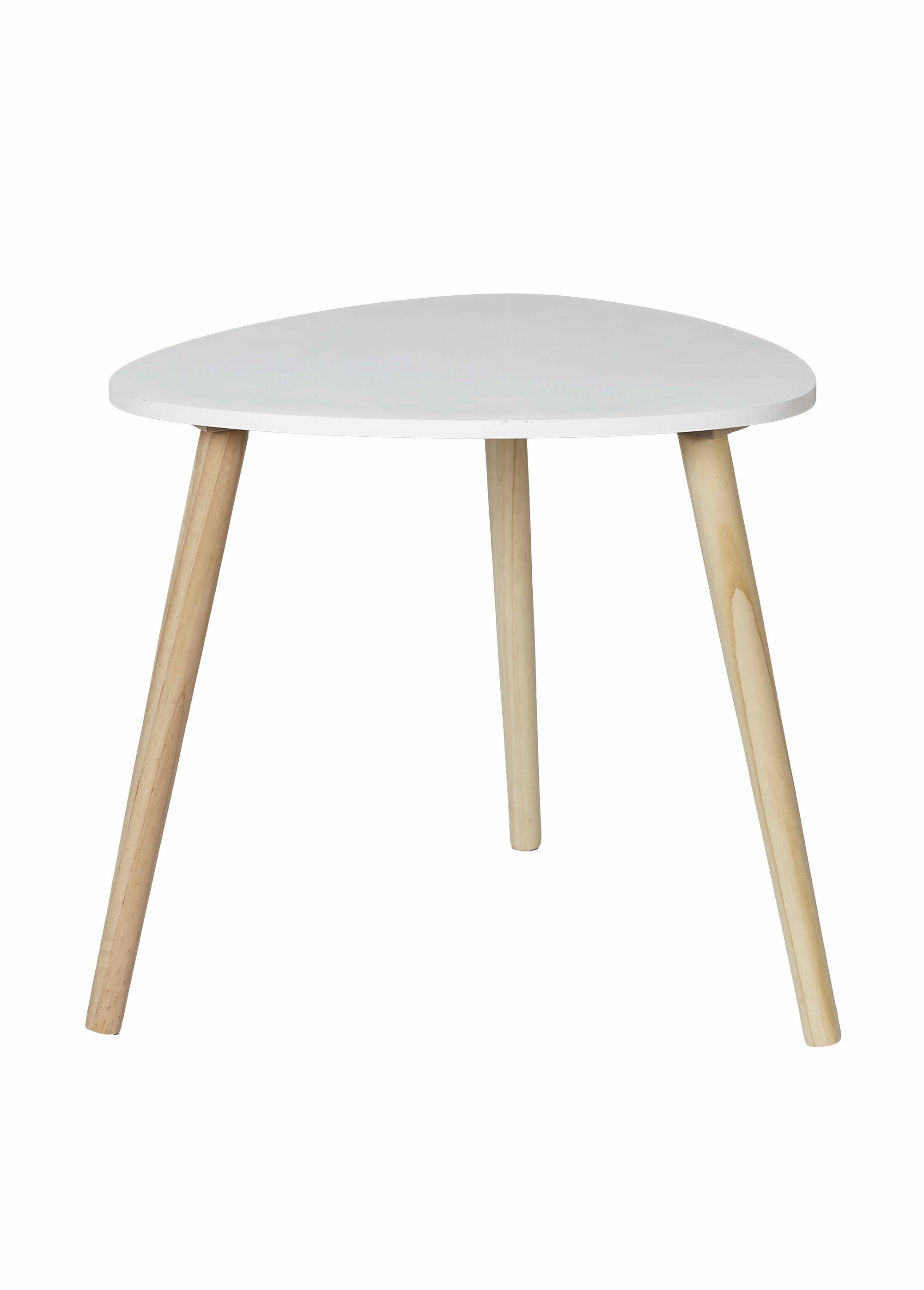 Table d'appoint forme galet, clair BLANC ET MARRON CMP-HD0496 FA1