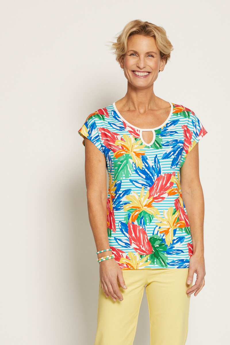 T-shirt imprimé manches courtes kimono