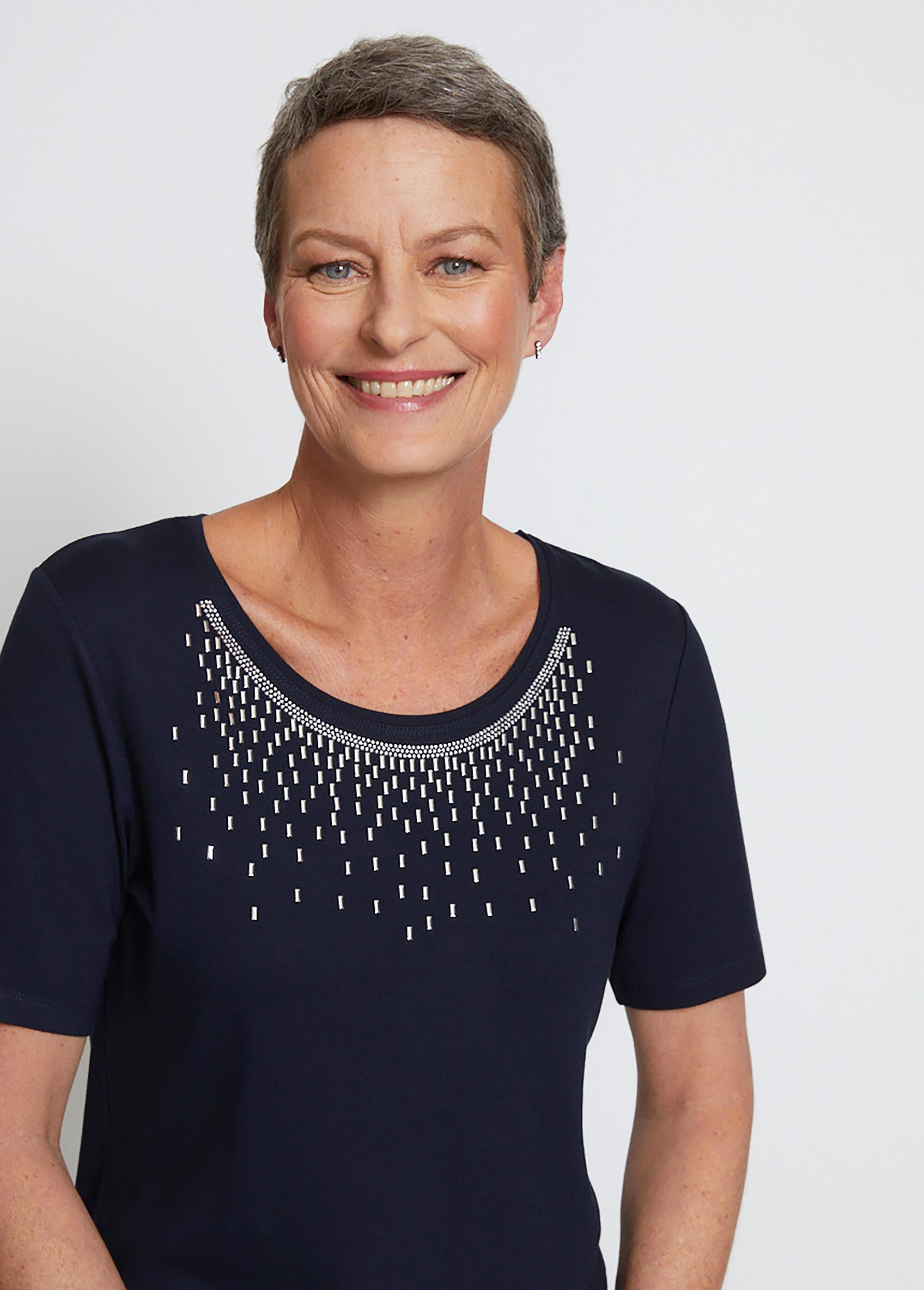 T-shirt jersey fantaisie clouté strass